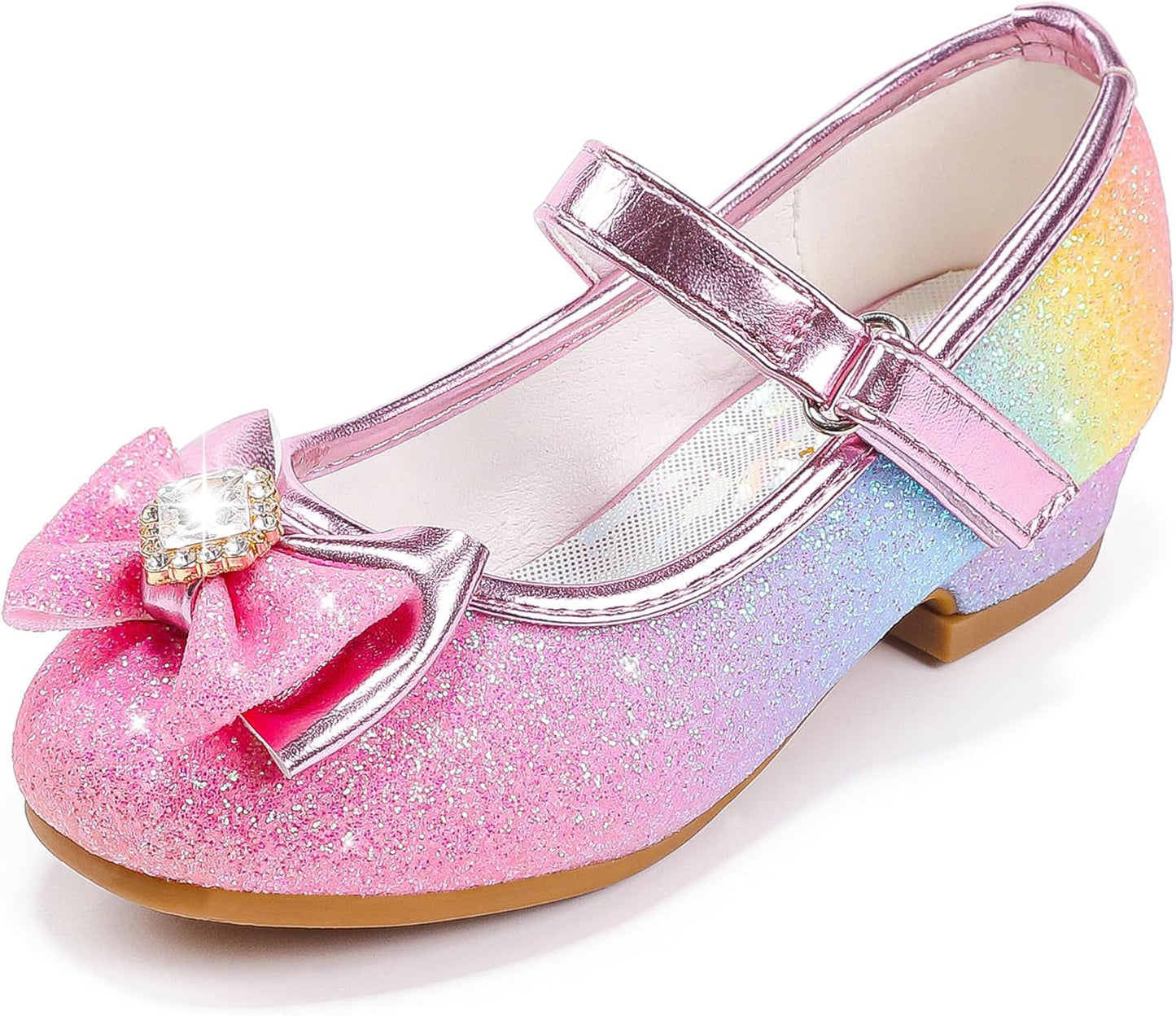 Furdeour Girls Dress Shoes Mary Jane Heels for Kids Toddler