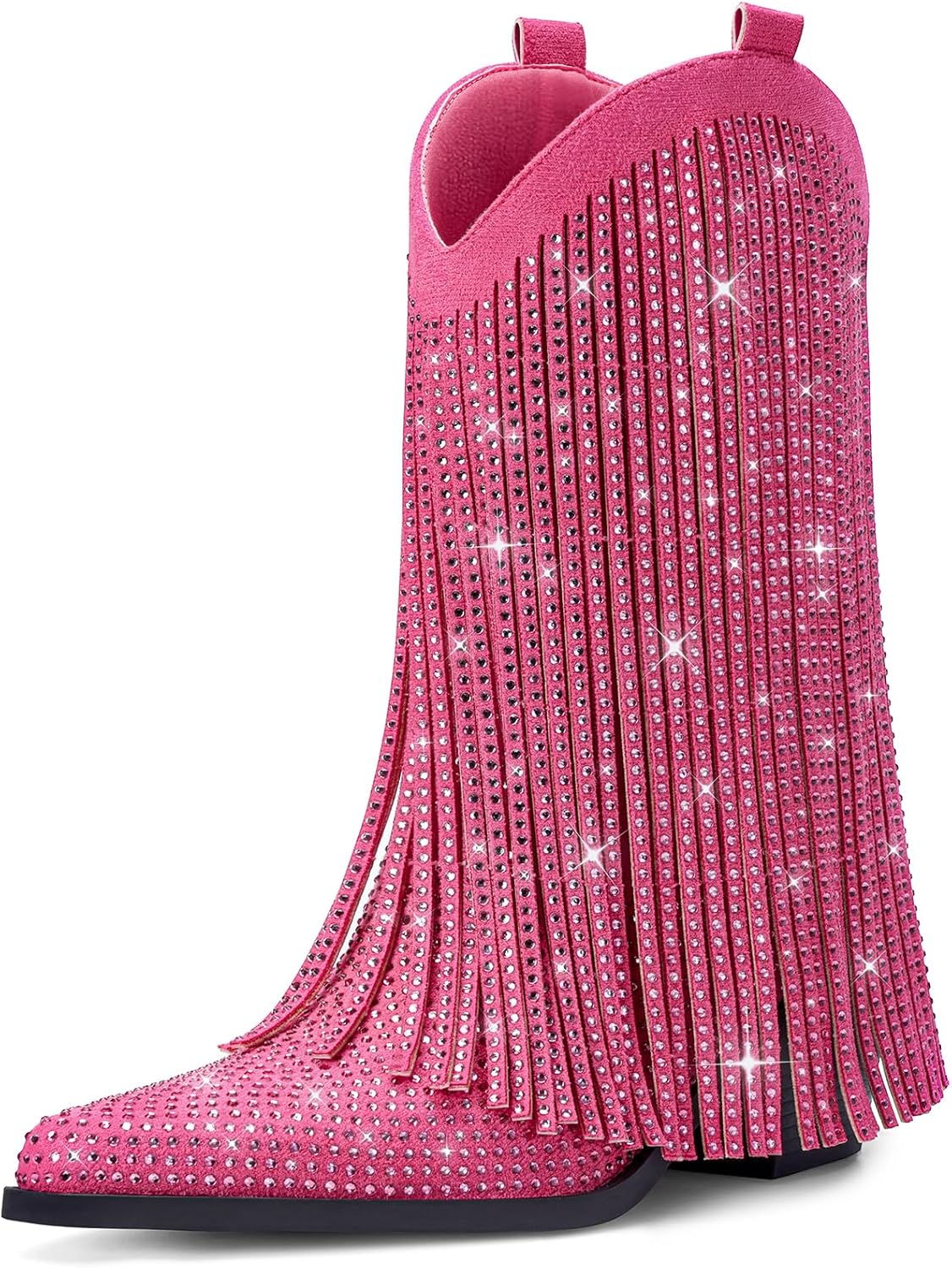 Fringe Cowboy Boots for Women with Star Studded Design