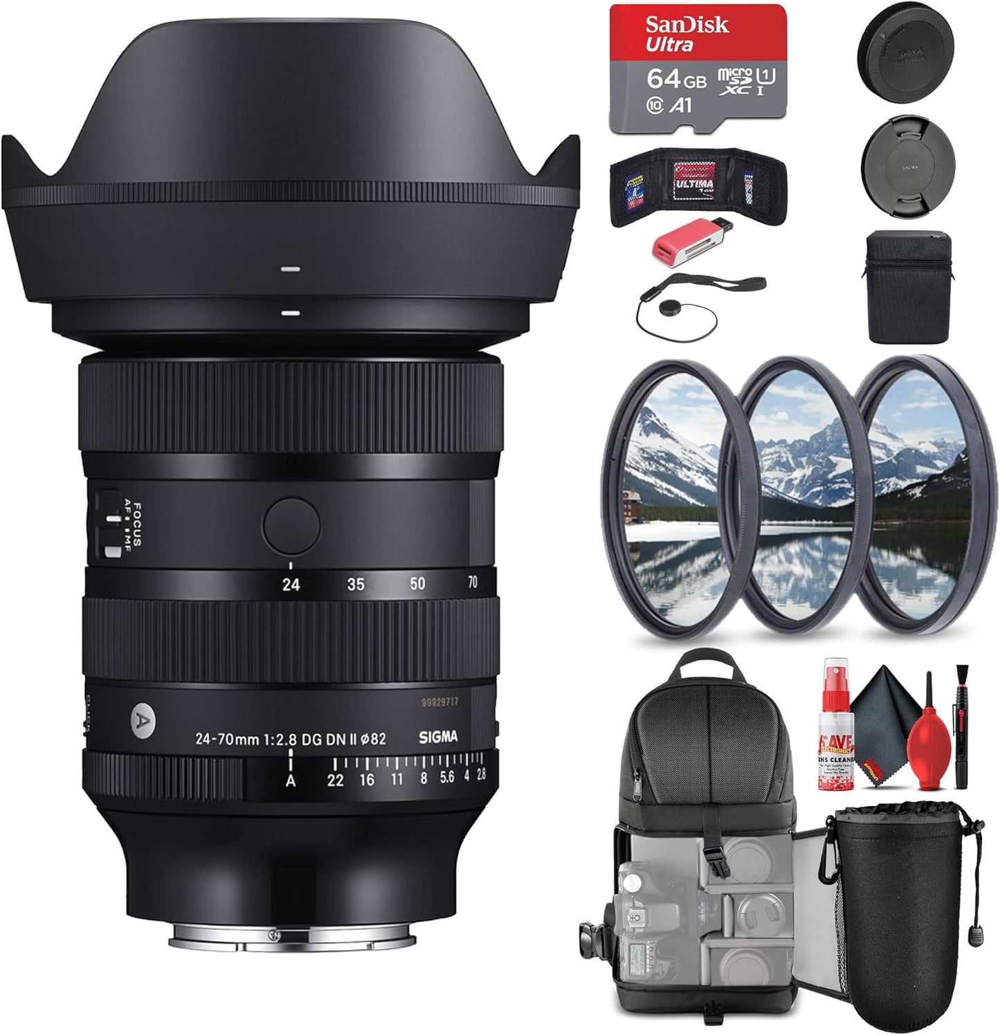 Sigma 24-70mm f/2.8 DG DN II Art Lens Bundle for Sony E
