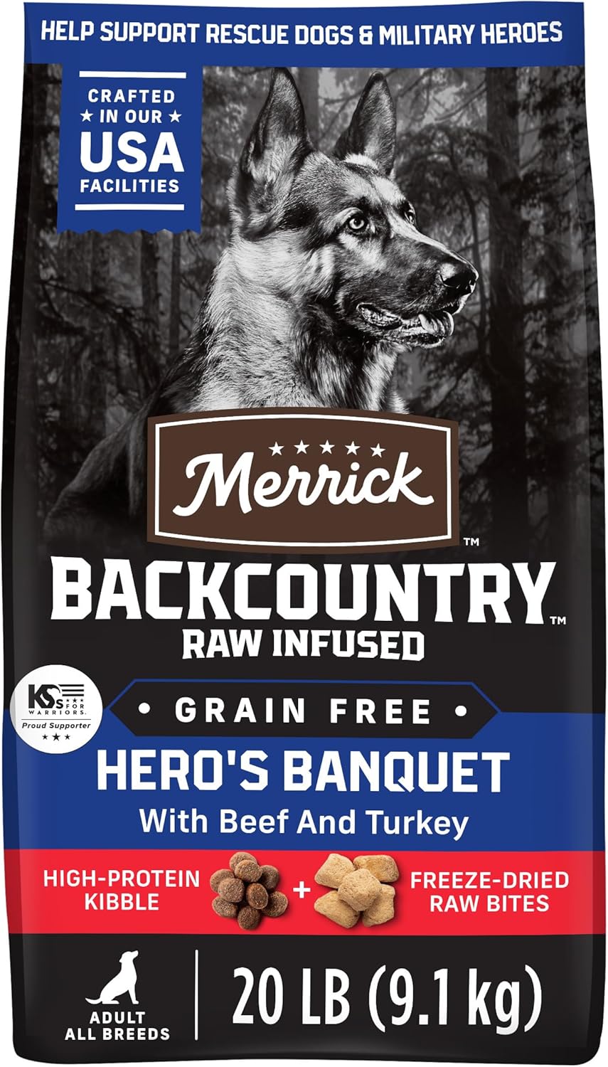 Merrick Backcountry Grain Free Dry Dog Food with Raw Pieces