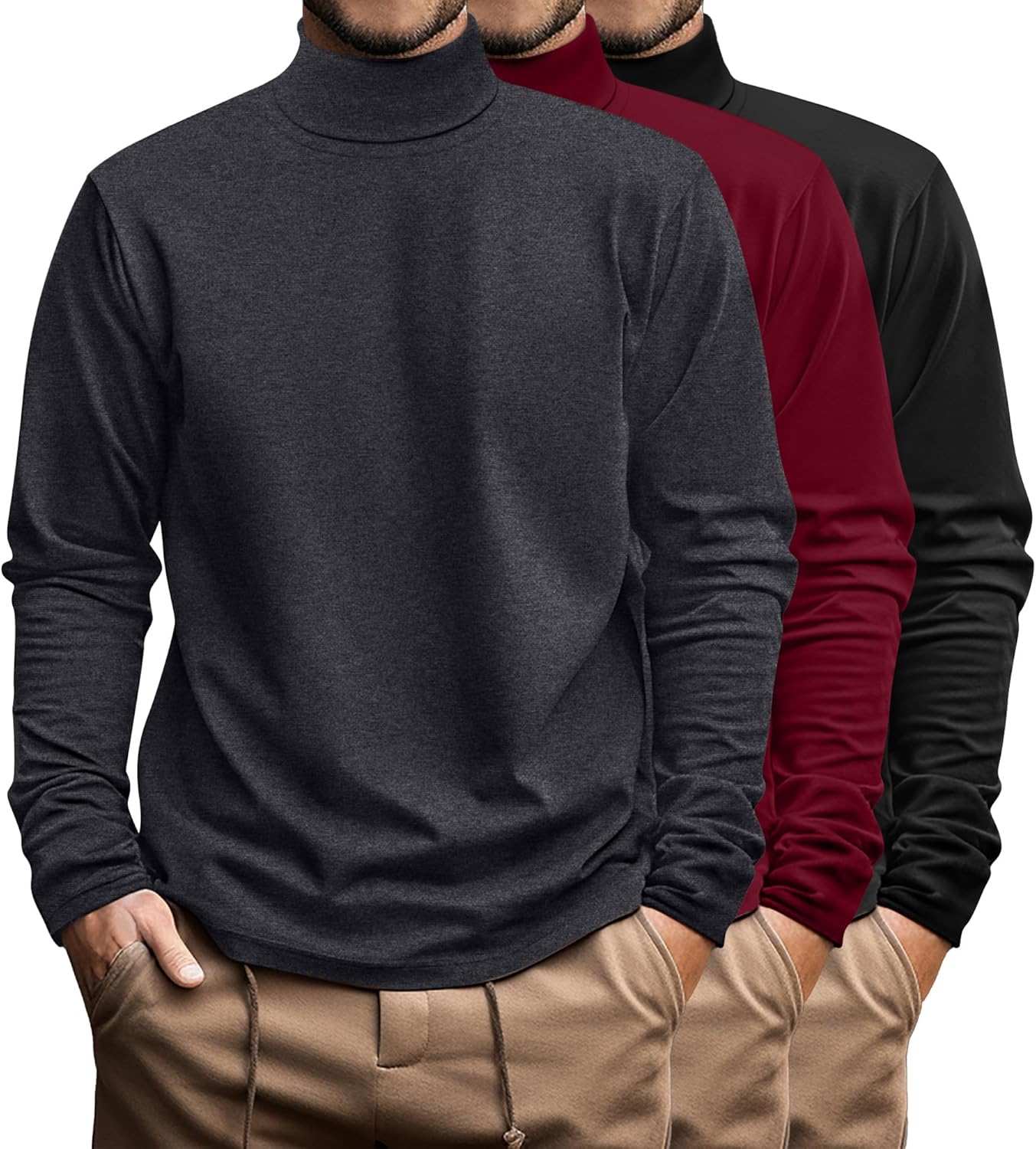 Ficerd Men's Big and Tall Turtleneck Shirts for Comfort and Style
