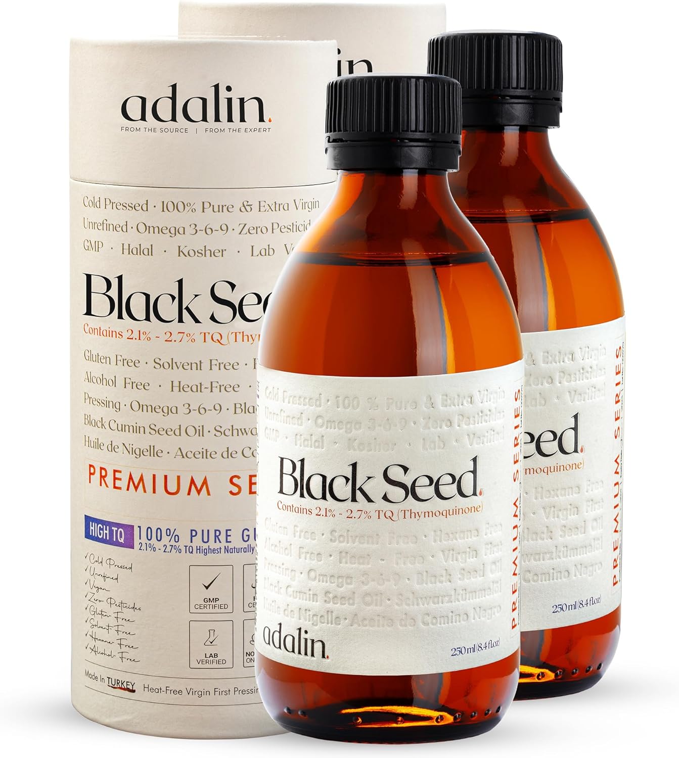 Adalin Black Seed Oil Liquid 16.8 fl oz - High Thymoquinone Oil