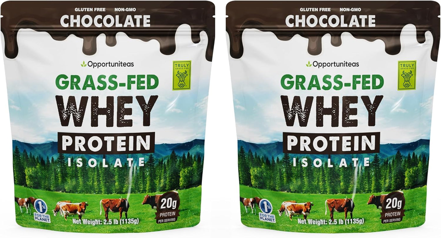 Opportuniteas Grass Fed Chocolate Whey Protein Isolate Powder