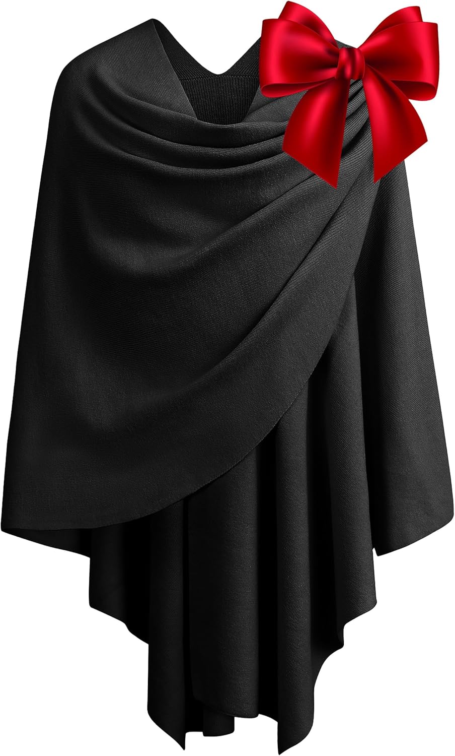 PULI Womens Large Cross Front Poncho Sweater Wrap for Fall