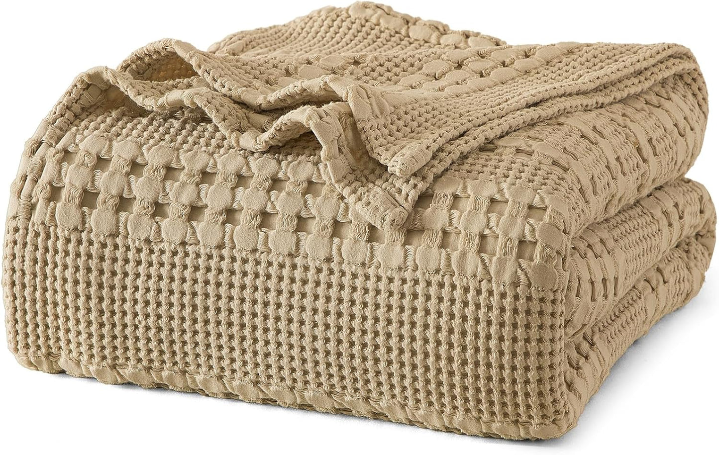 PHF 100% Cotton Waffle Weave Blanket King Size for Cozy Comfort