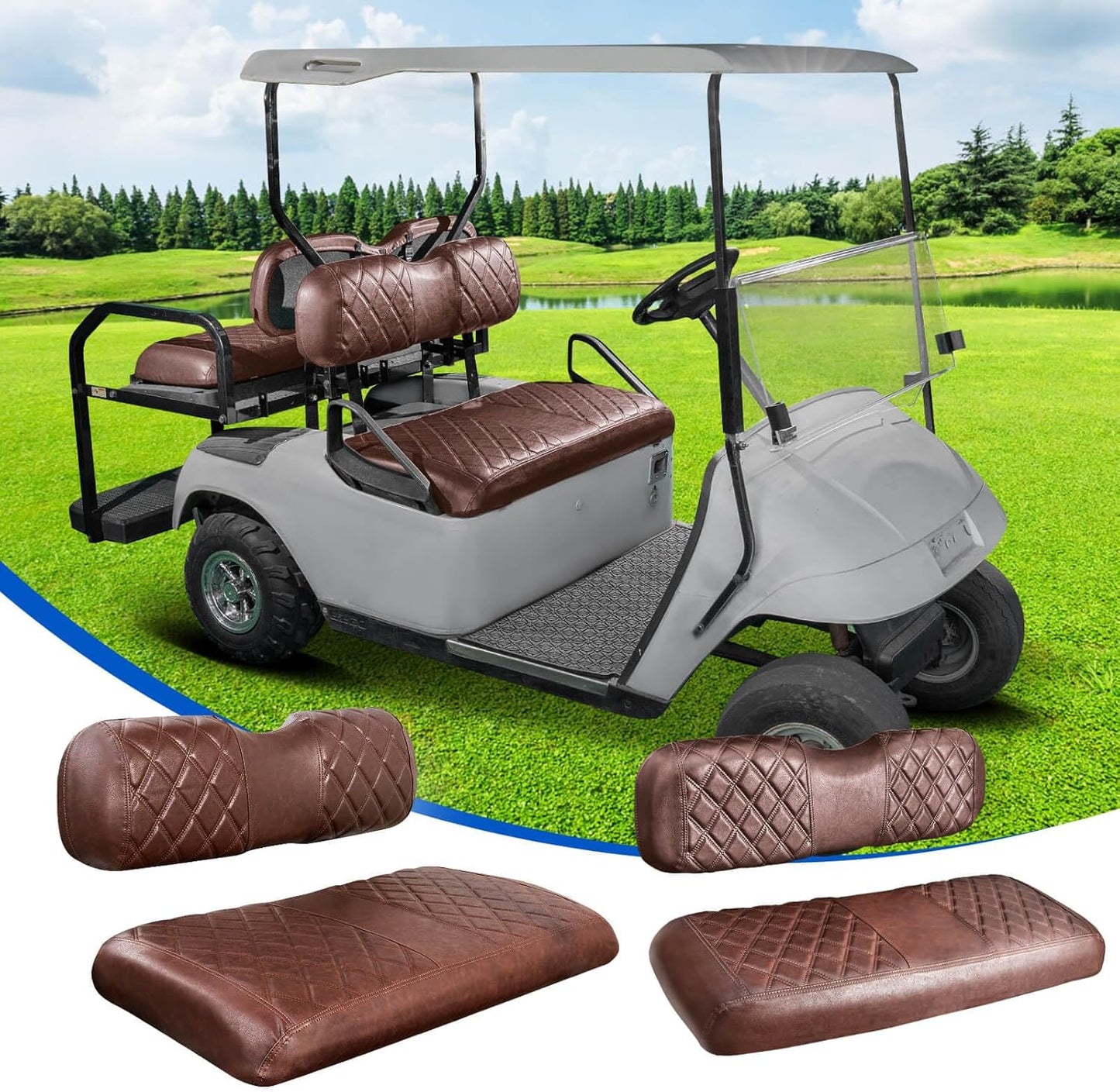 NOKINS Golf Cart Seat Covers Kit for EZGO TXT and RXV Models