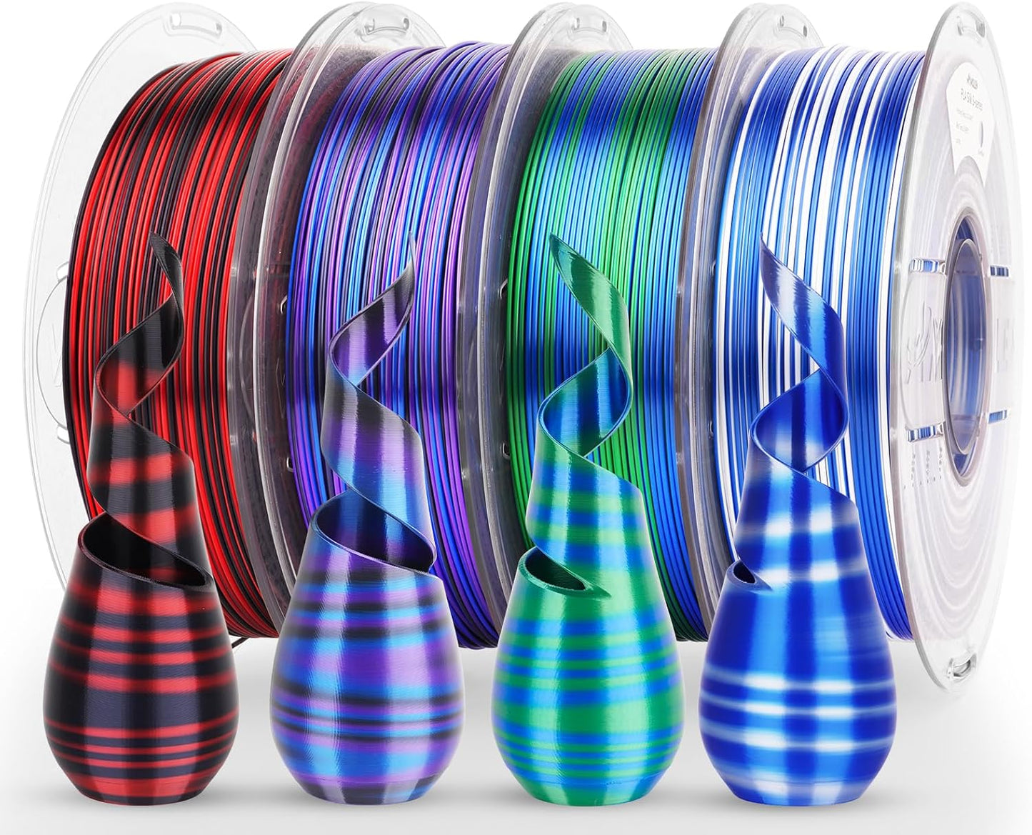 AMOLEN Silk PLA 3D Printer Filament Bundle for Creatives