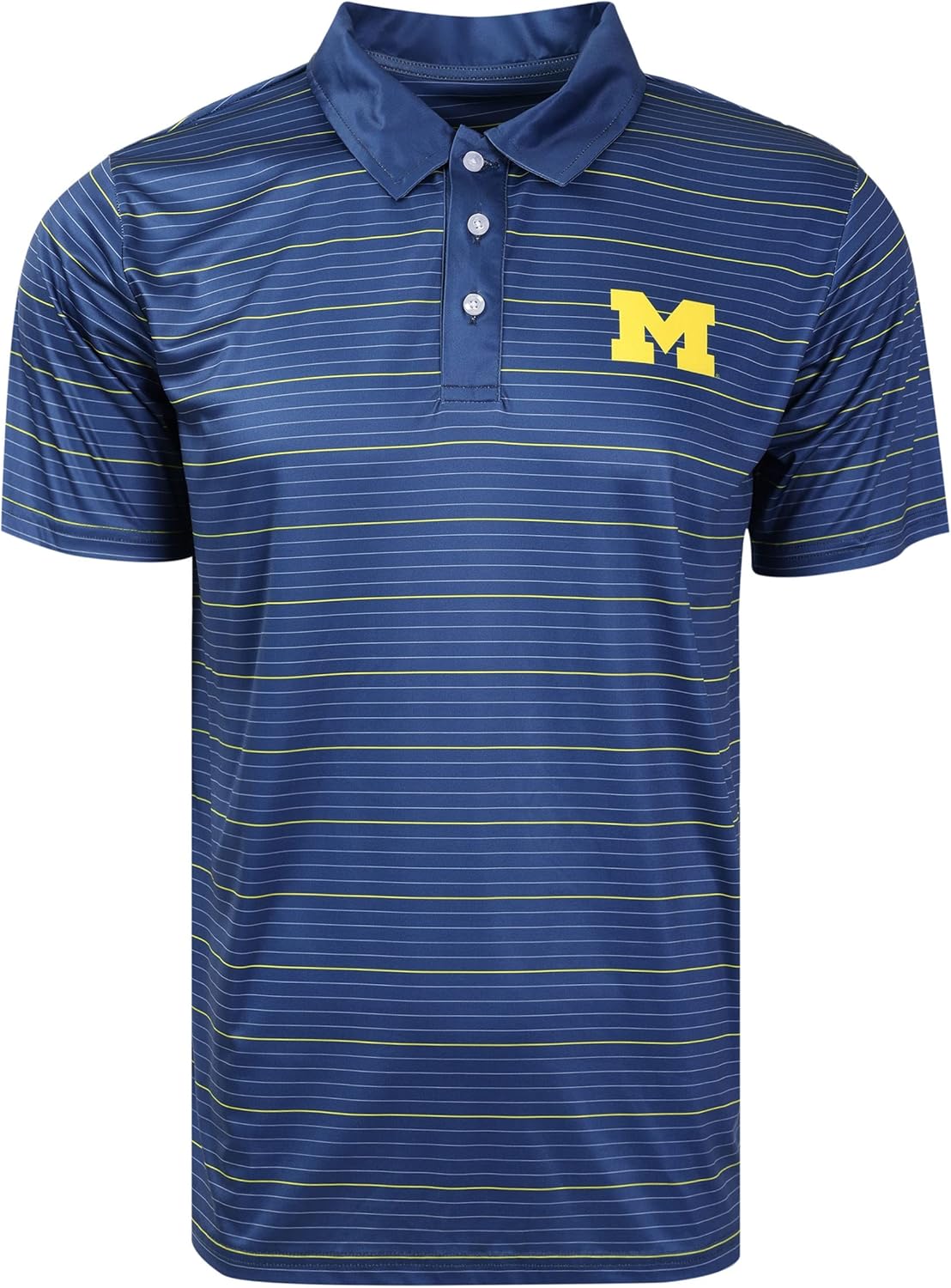 FOCO Men's NCAA College Team Logo Striped Polo Short Sleeve Shirt