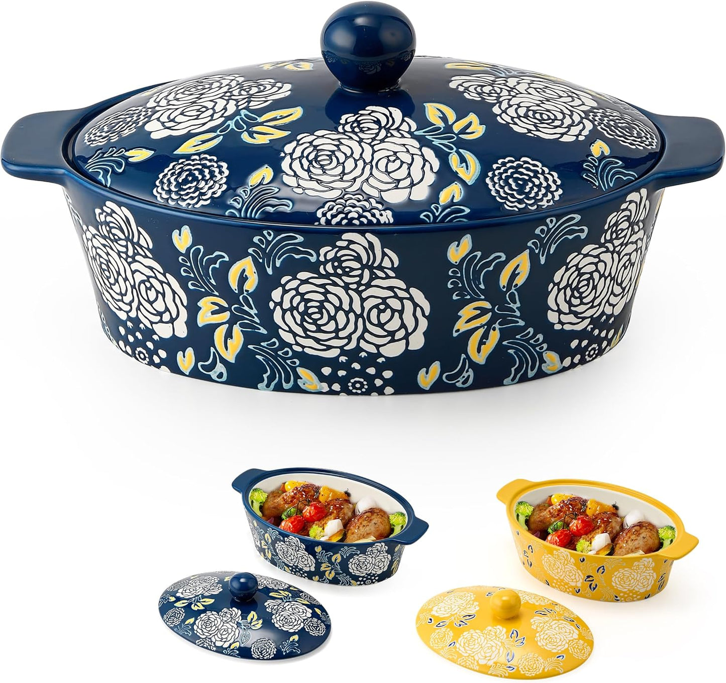 Ceramic Casserole Dish With Lid for Baking and Serving Needs