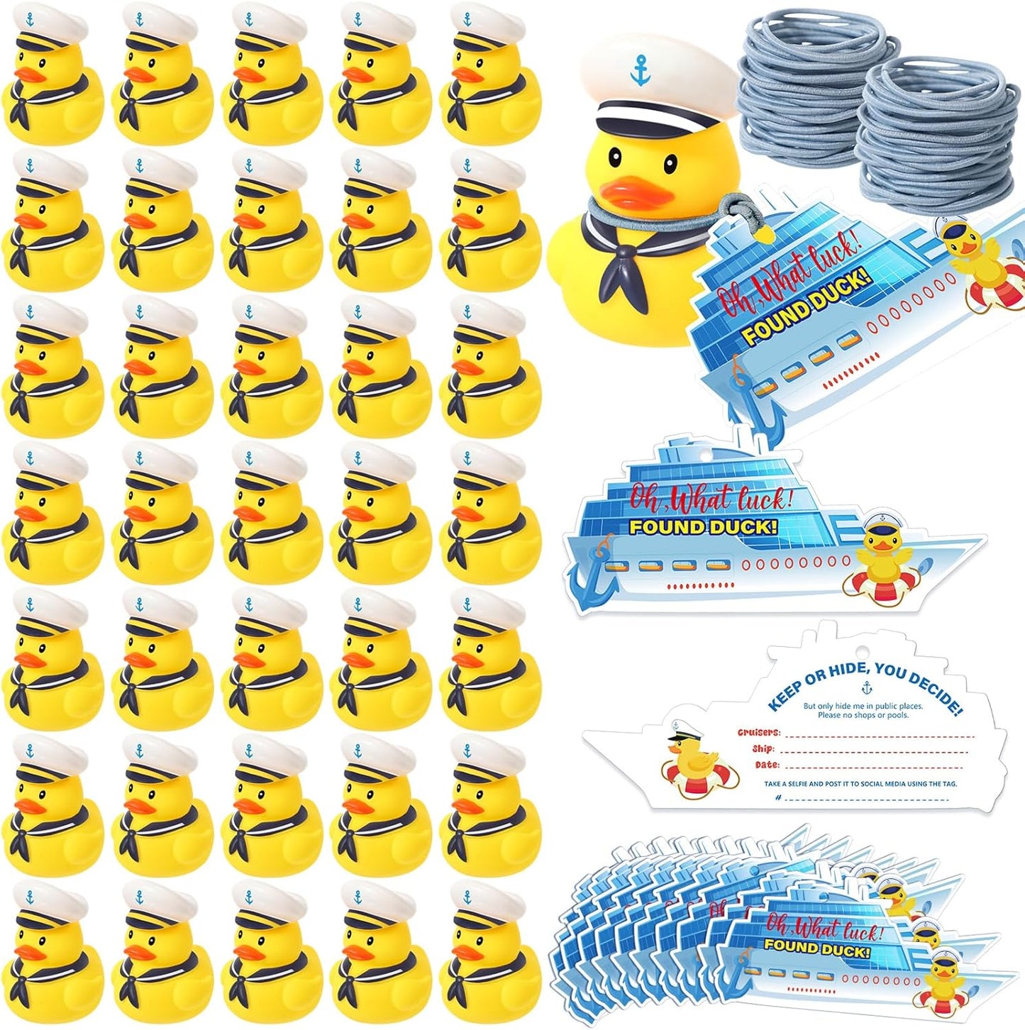Lenwen 180 Pcs Duck Tag Cruise Kit for Fun Ducking Activities