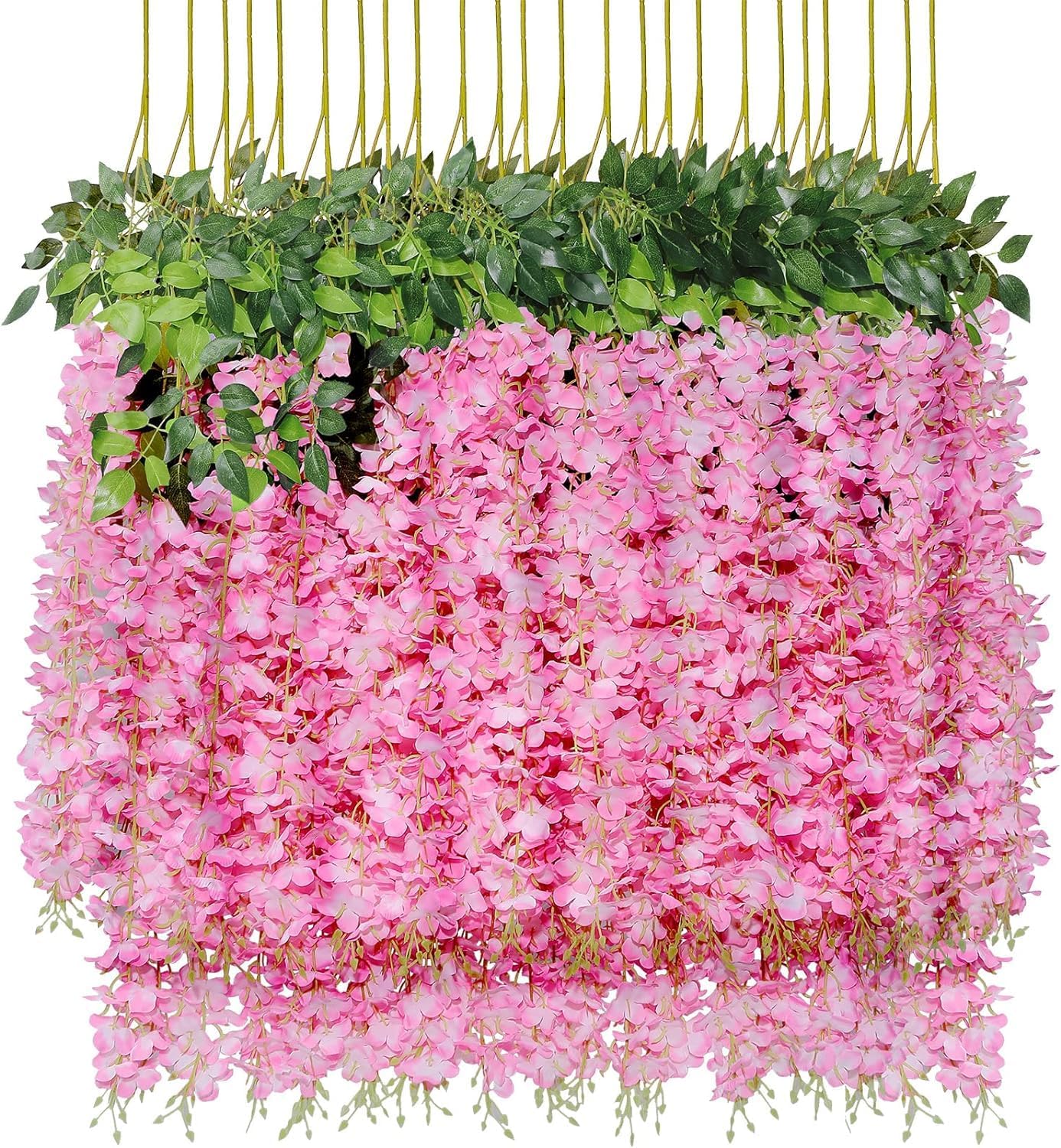 Pauwer Wisteria Hanging Flowers 24 Pack for Elegant Decor