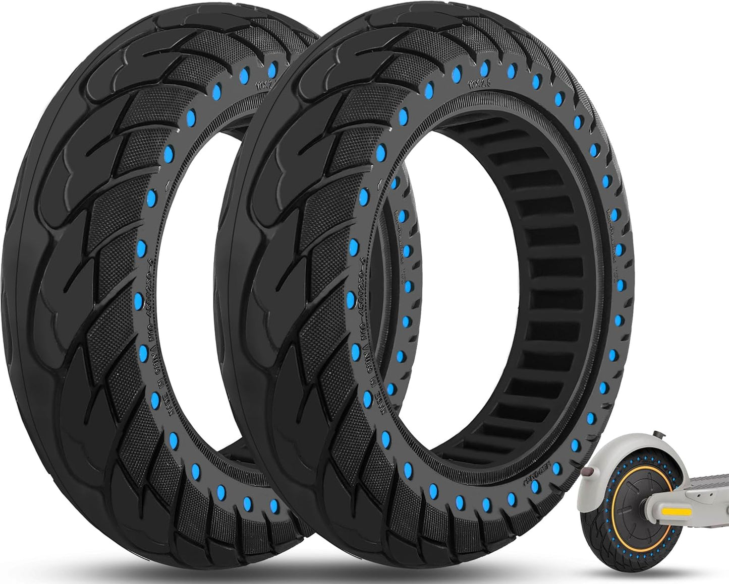 10X2.5 Inch Solid Scooter Tire for Ninebot Max and More