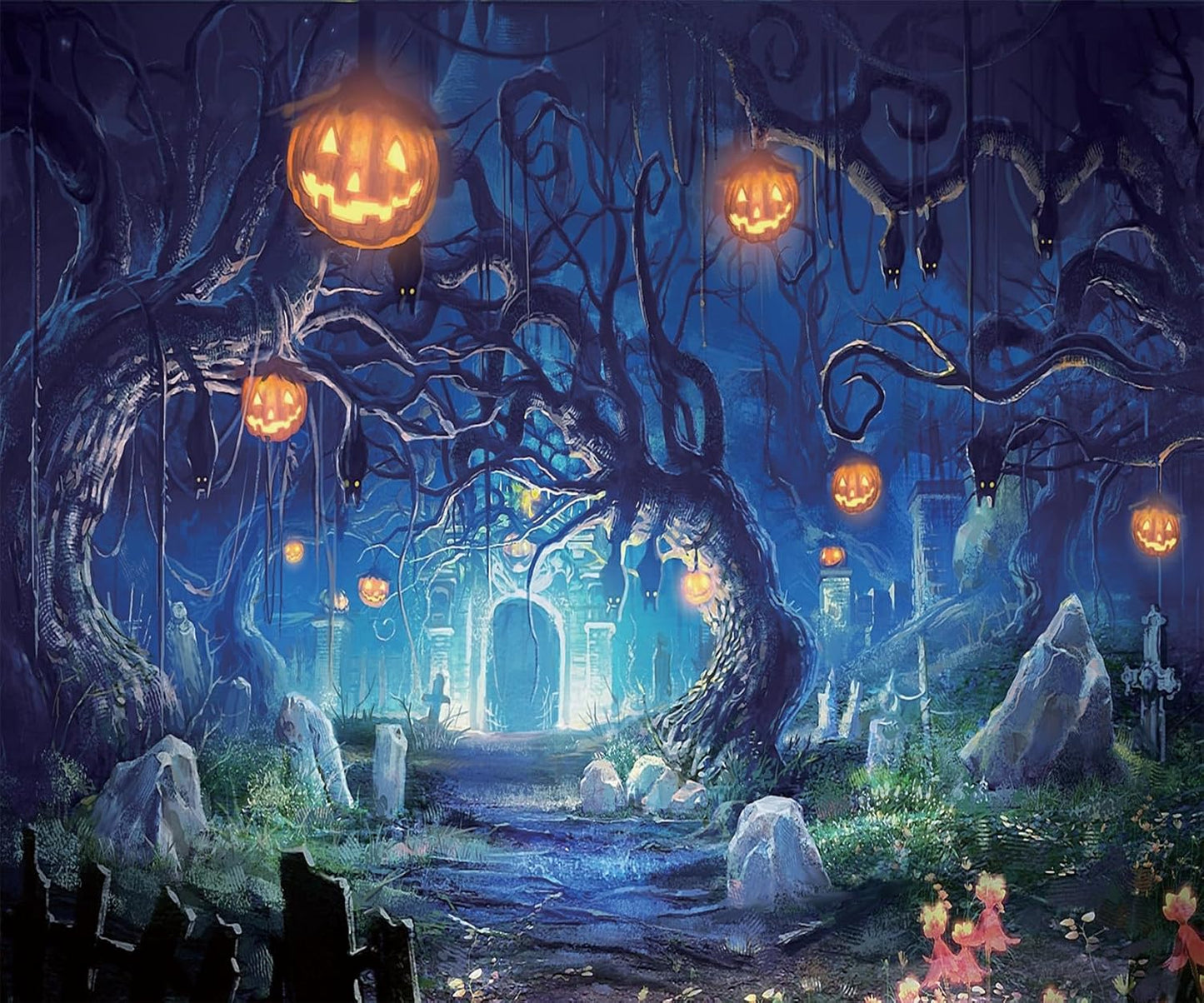 SJOLOON Halloween Backdrops for Photography - 12x10FT Vinyl Decor