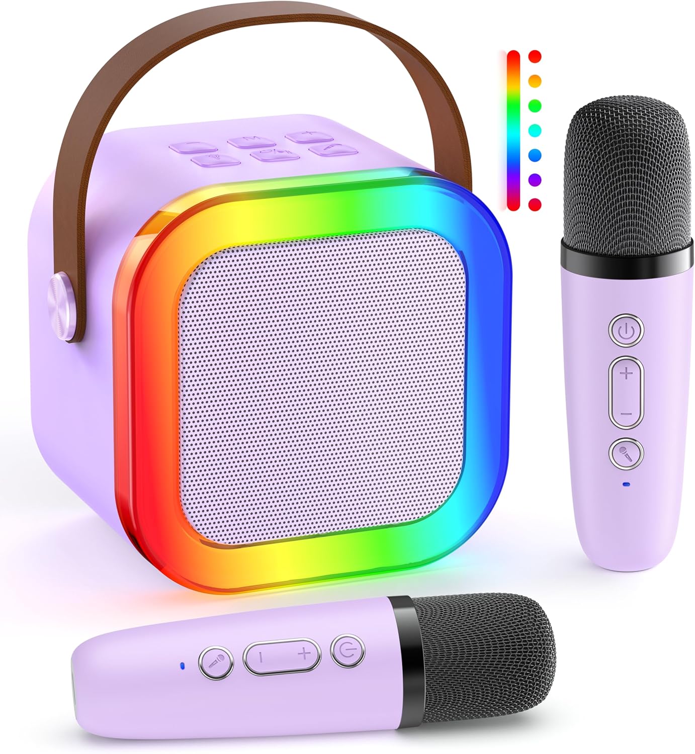 Wireless Mini Karaoke Fun: ZEBOLE Machine with Lights