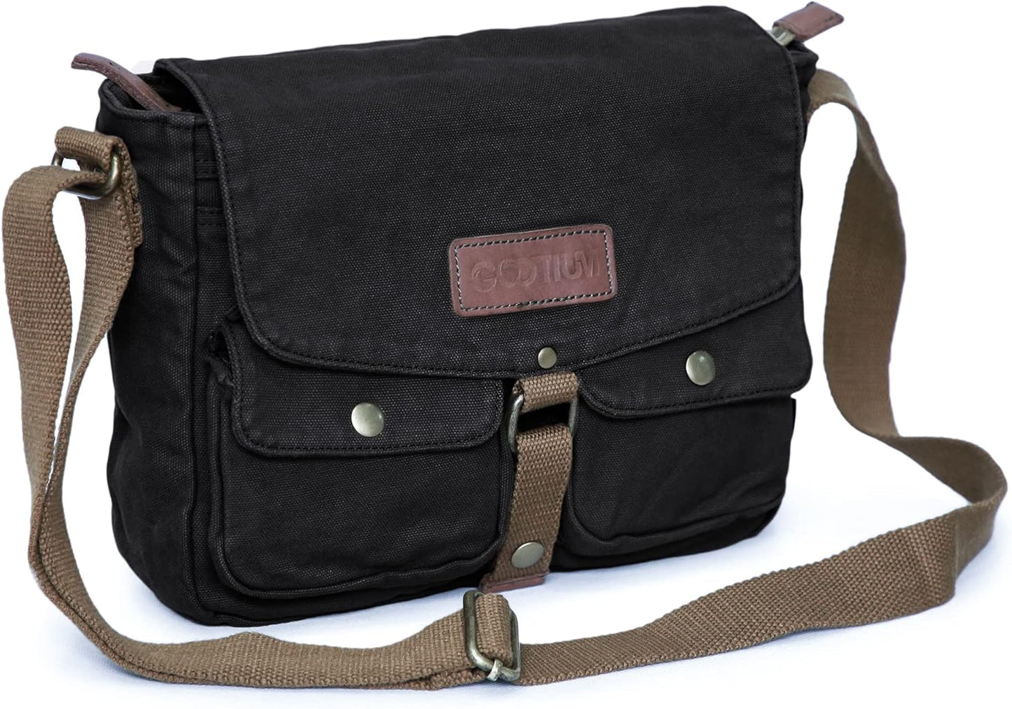 Gootium Canvas Messenger Bag - Vintage Crossbody Satchel Style