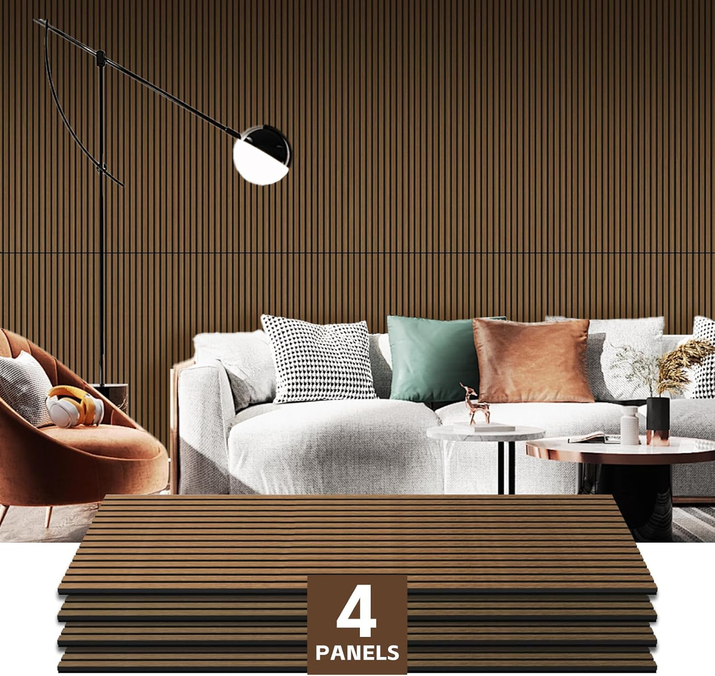 4 Pack Wood Panels for Wall - Stylish Acoustic Decor Panels