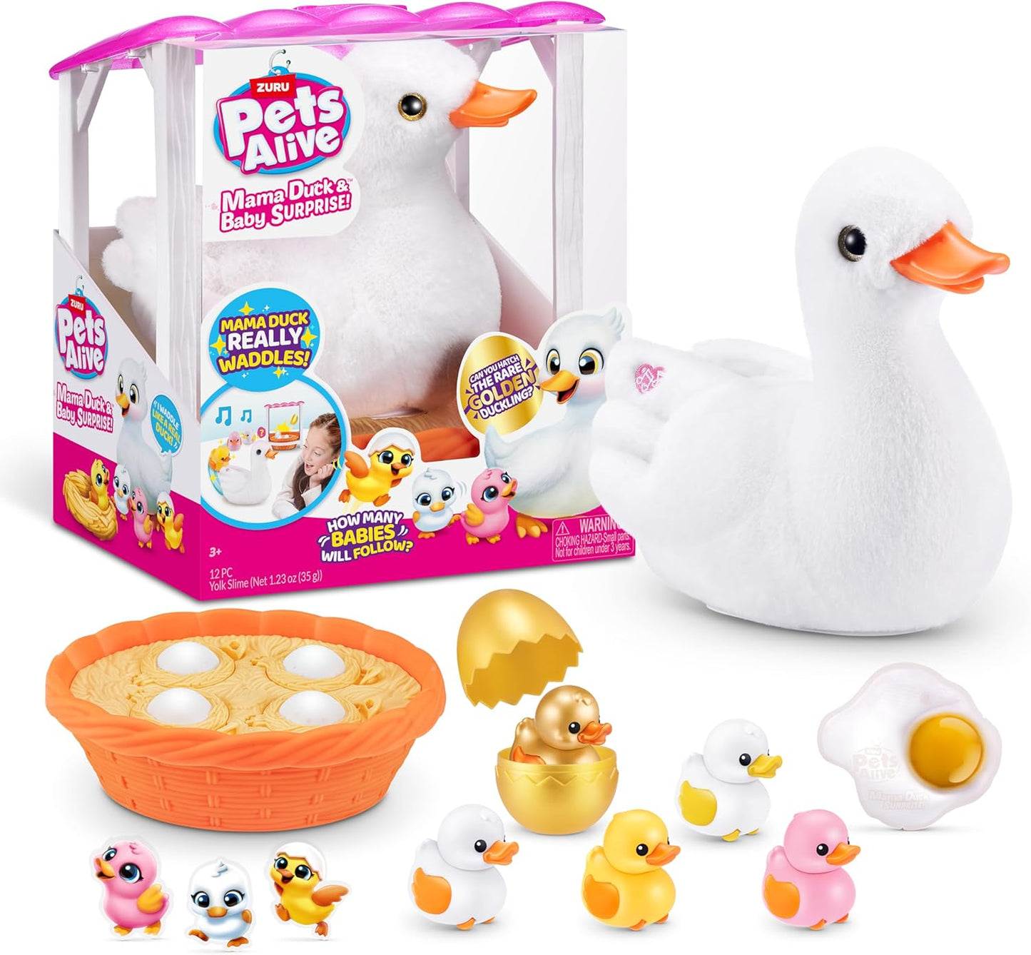 ZURU Pets Alive Mama Duck: 4 Surprise Eggs, Interactive Sounds