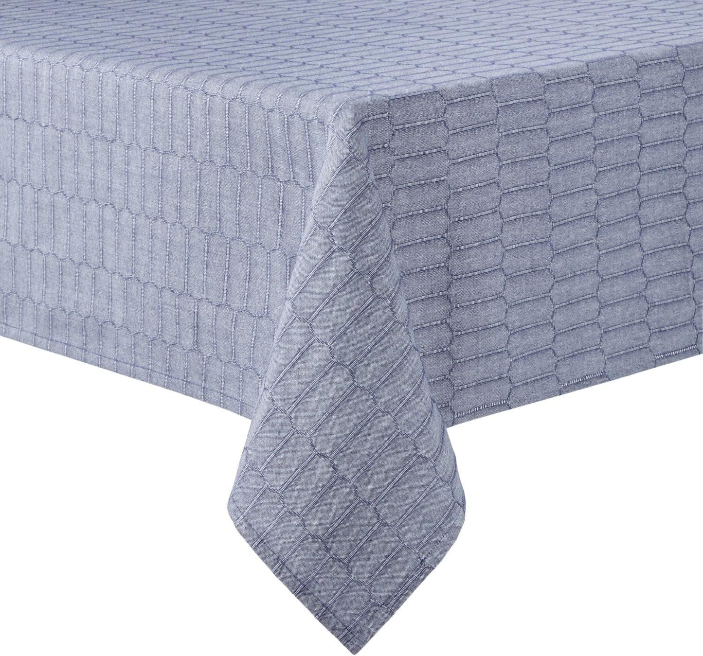 Martha Stewart Honeycomb Cotton Polyester Tablecloth, 60x120 in Blue