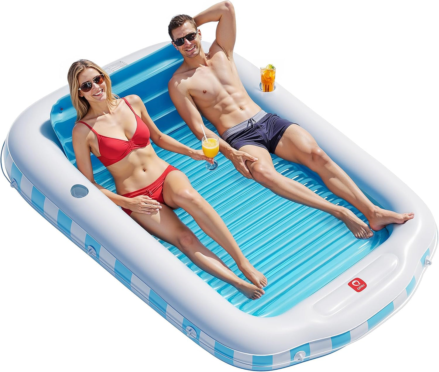 QPAU Inflatable Tanning Pool Float for Ultimate Sunbathing