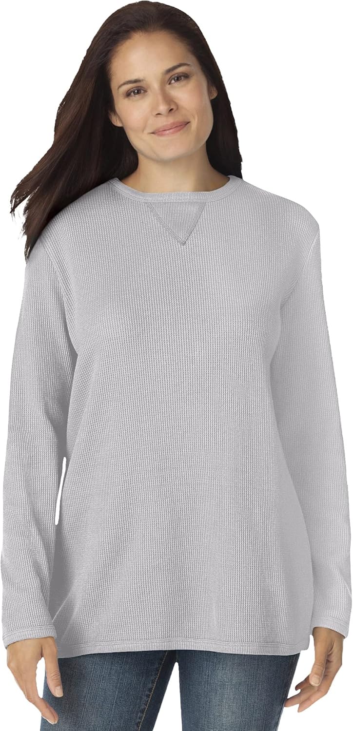 Plus Size Ultra Soft Waffle Thermal Sweatshirt for Comfort