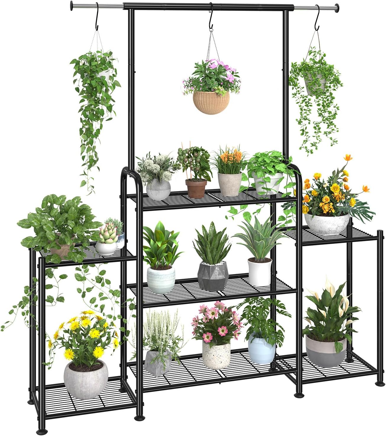 Large Capacity Metal Plant Stand for Indoor and Outdoor Use