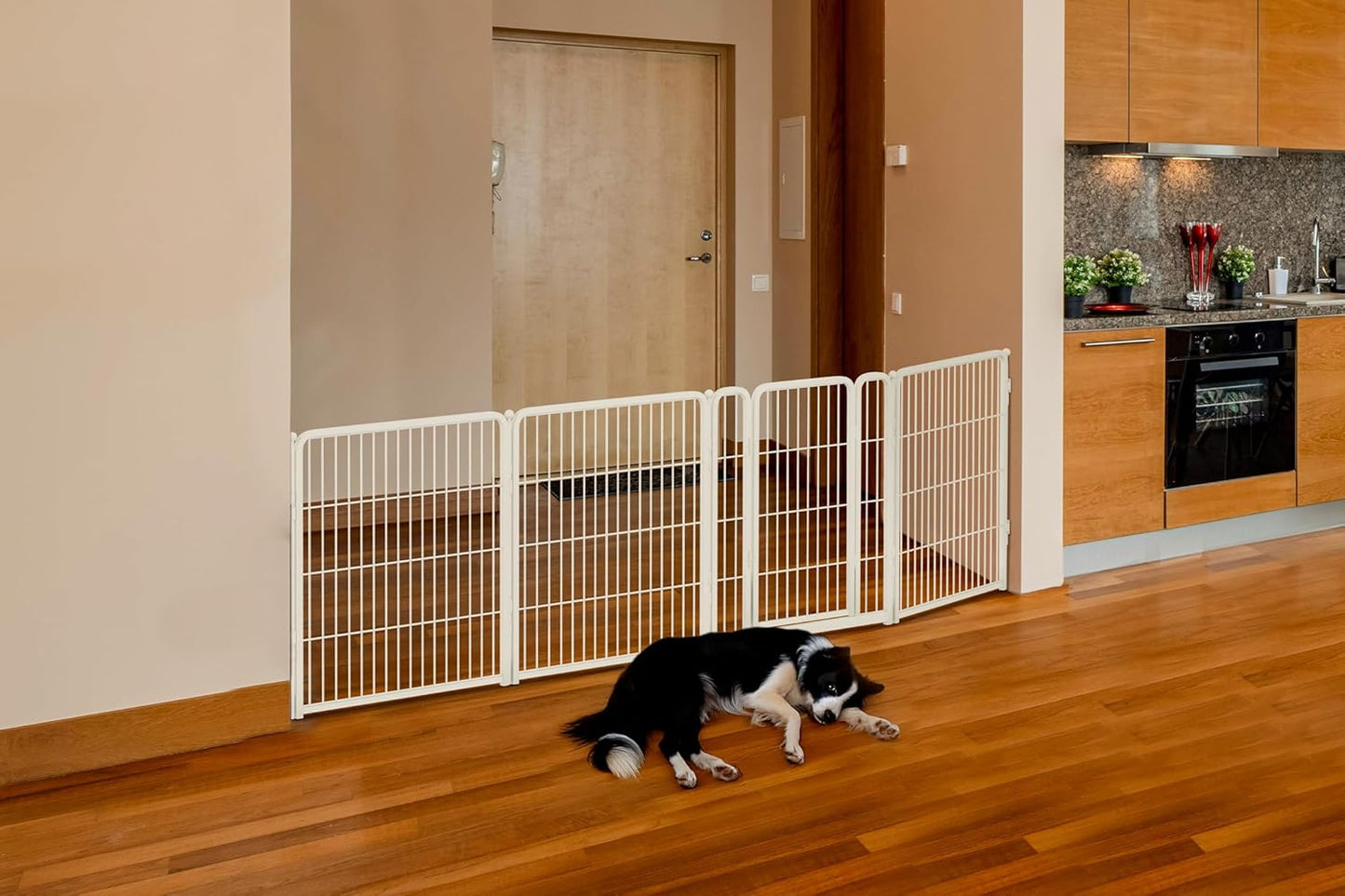 FXW Dog Gate Extra Wide for Indoor Use, Adjustable 111-in Wide