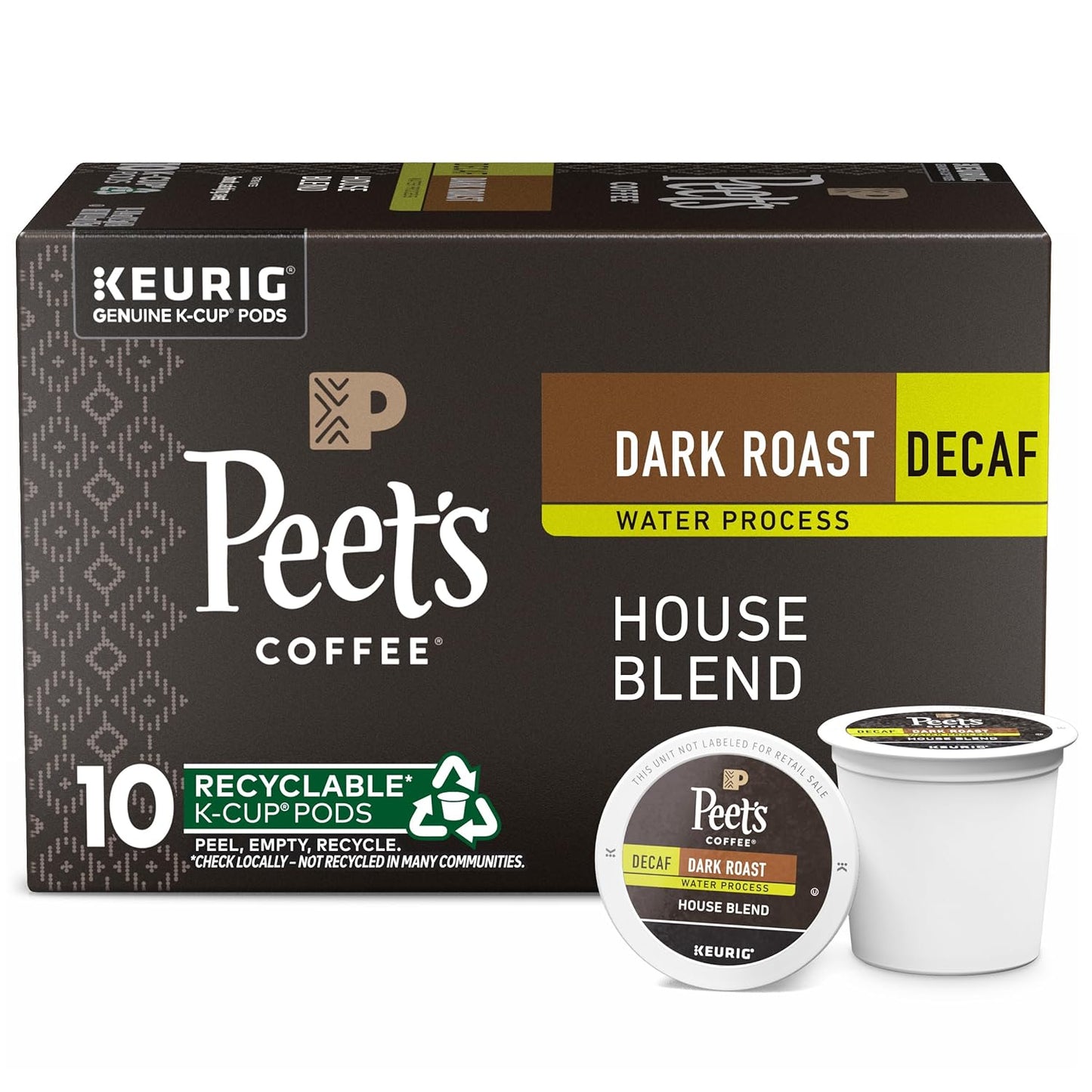 Peet's Decaf Dark Roast K-Cup Pods - Rich Flavor!
