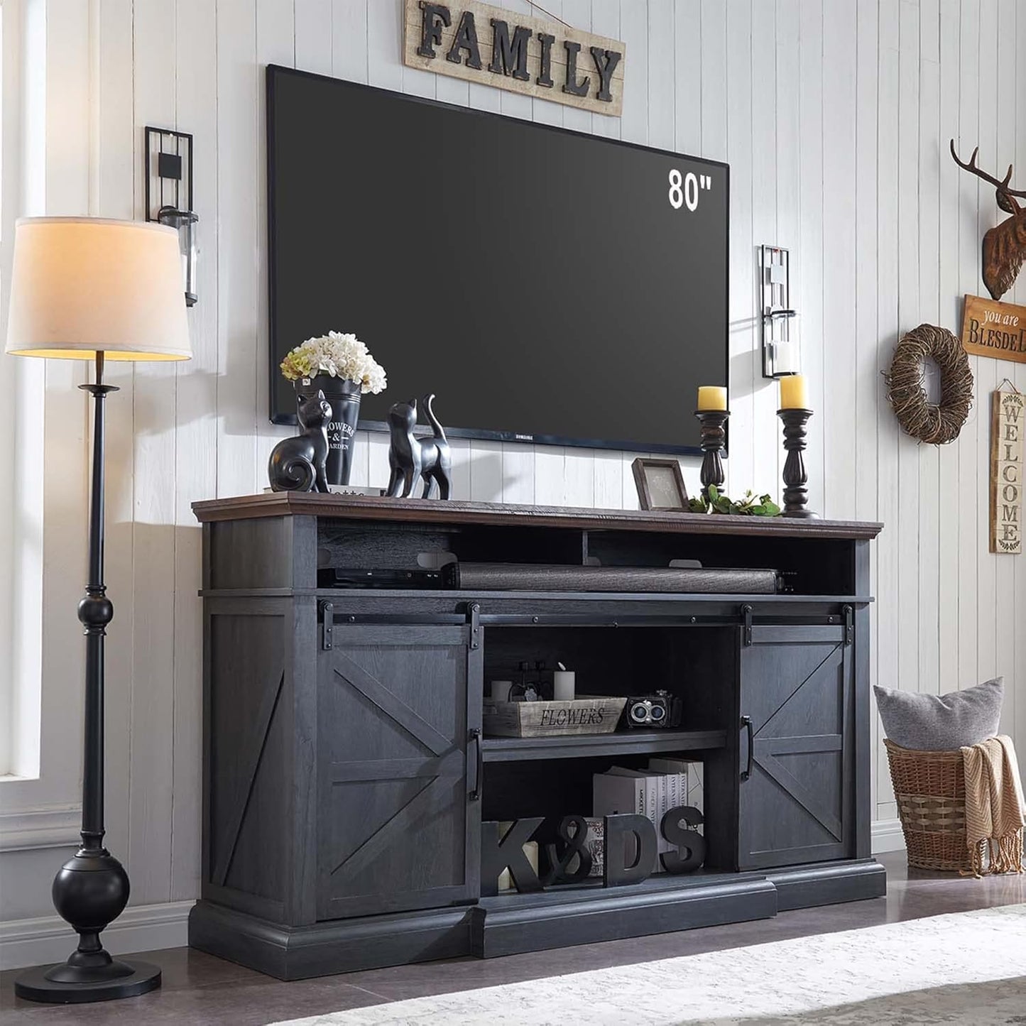Rustic Farmhouse TV Stand | Spacious Storage | IFGET
