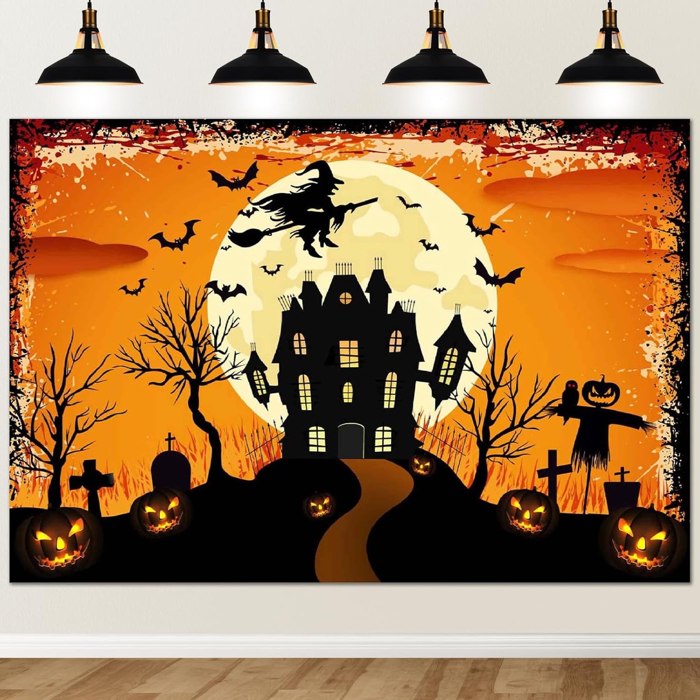 Avezano Halloween Backdrop 10x7ft for Spooky Celebrations