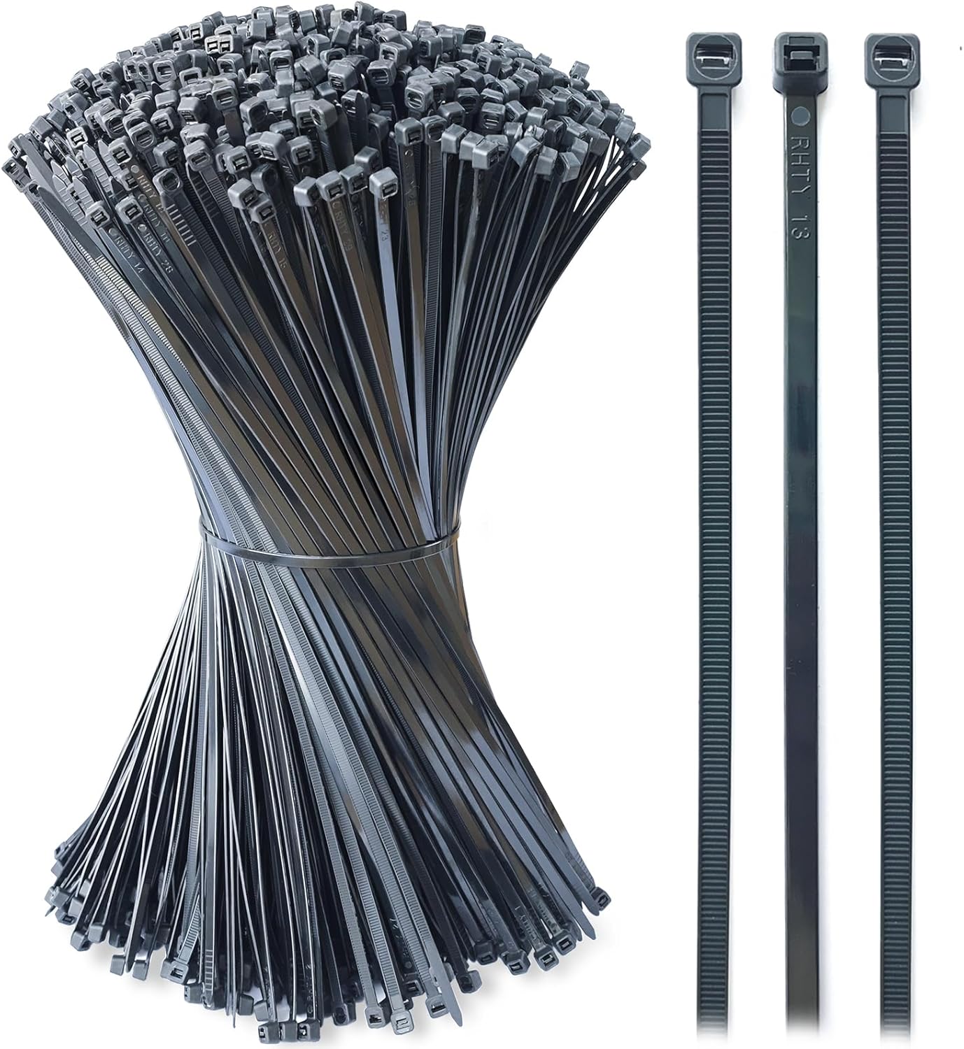 Durable 14 Inch Black Zip Ties for Indoor and Outdoor Use