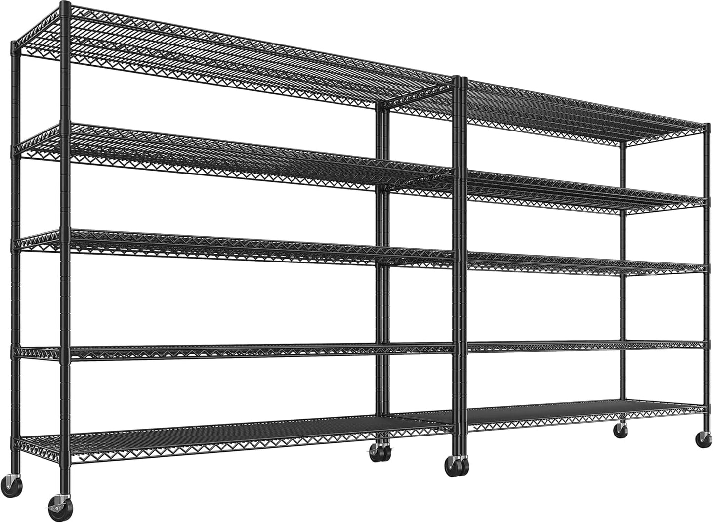 Heavy Duty 85.7 H Storage Shelves with Wheels for Versatile Use