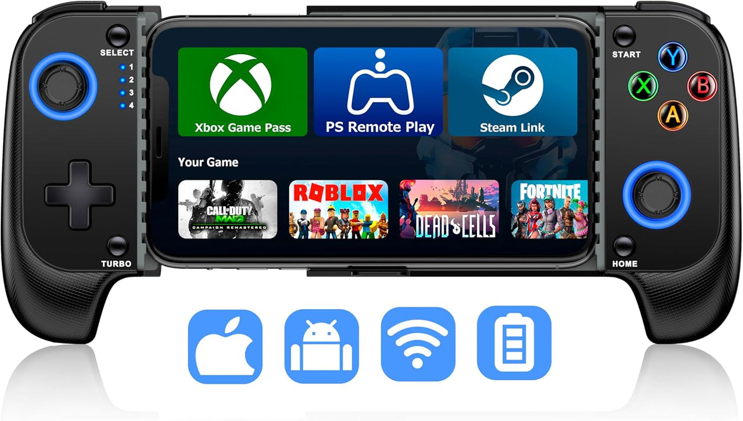 Wireless Phone Controller for iPhone/Android with Dynamic LED Lights