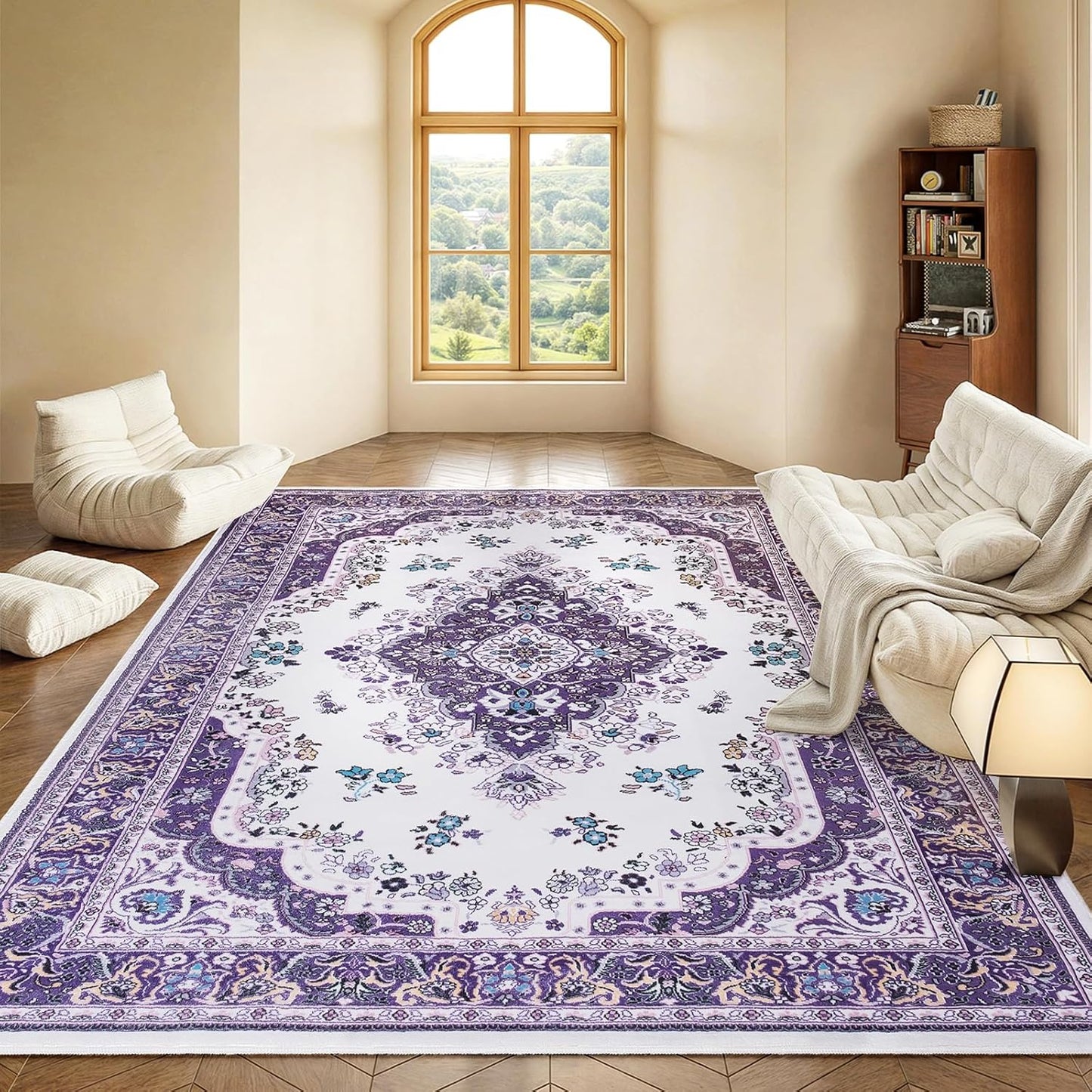 HOMORE Purple Area Rug 5x7 for Living Room and Bedroom Use