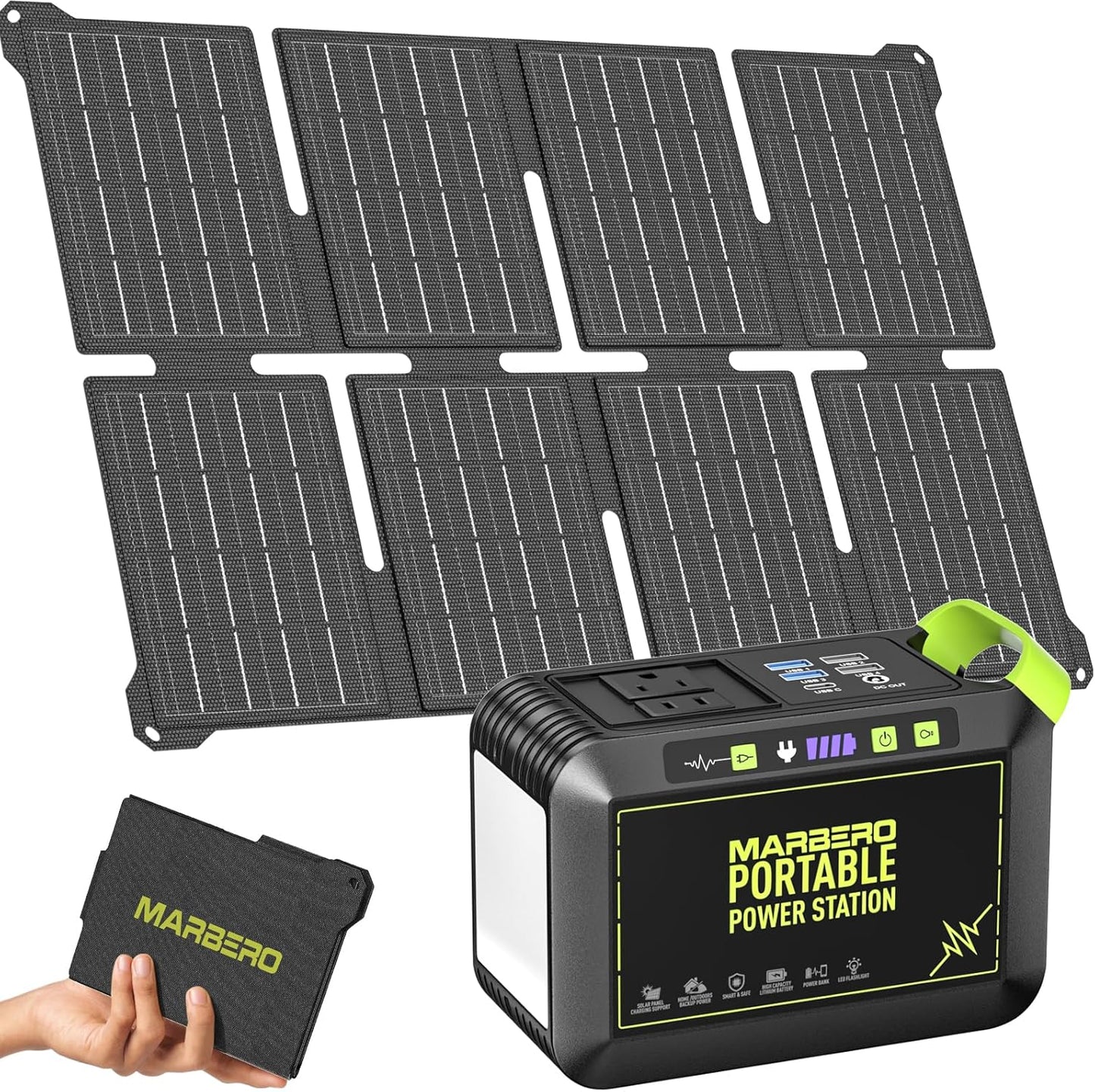 MARBERO Solar Generator & Panels - Fast Charge 120W