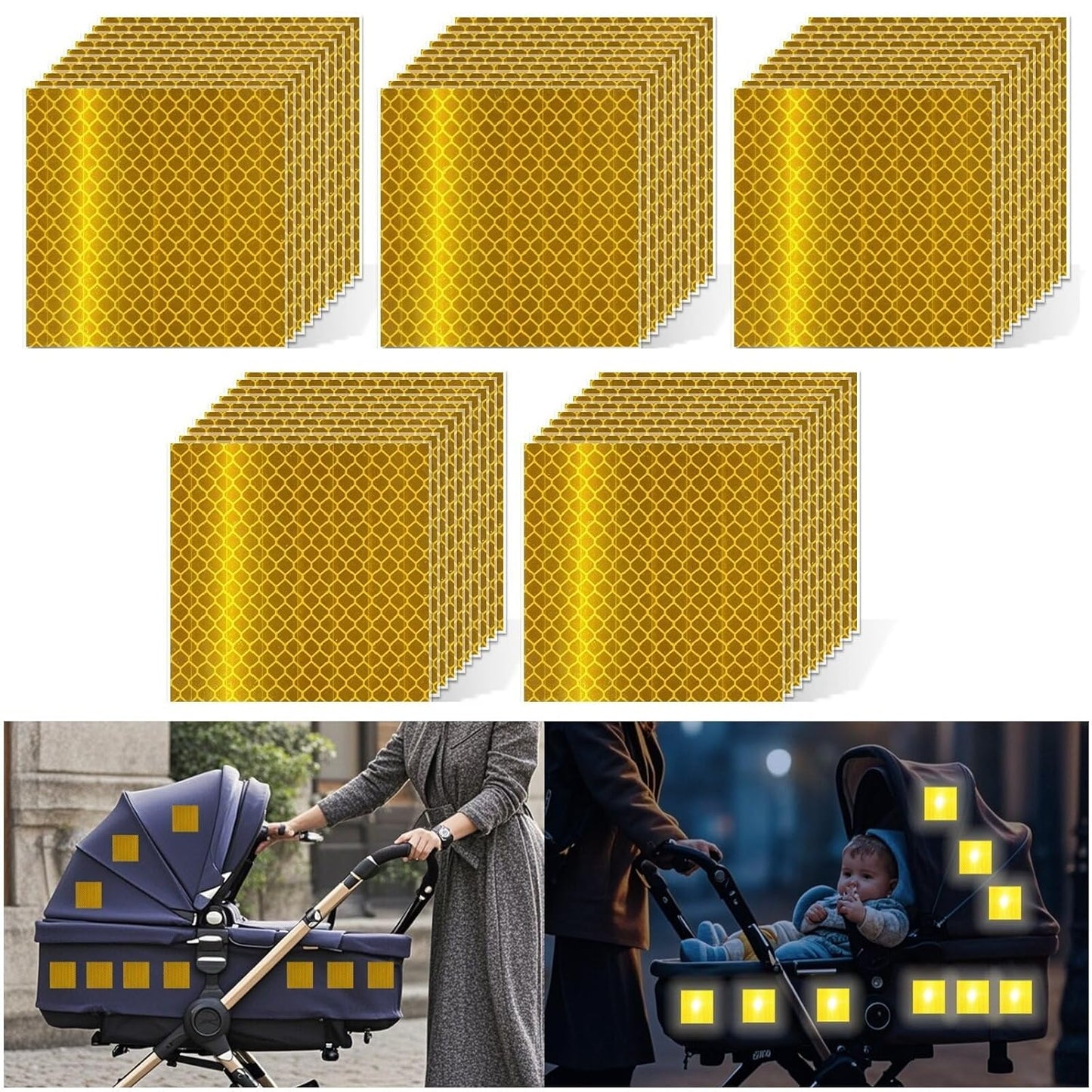 Non Fading Yellow Reflective Stickers for Safety and Visibility