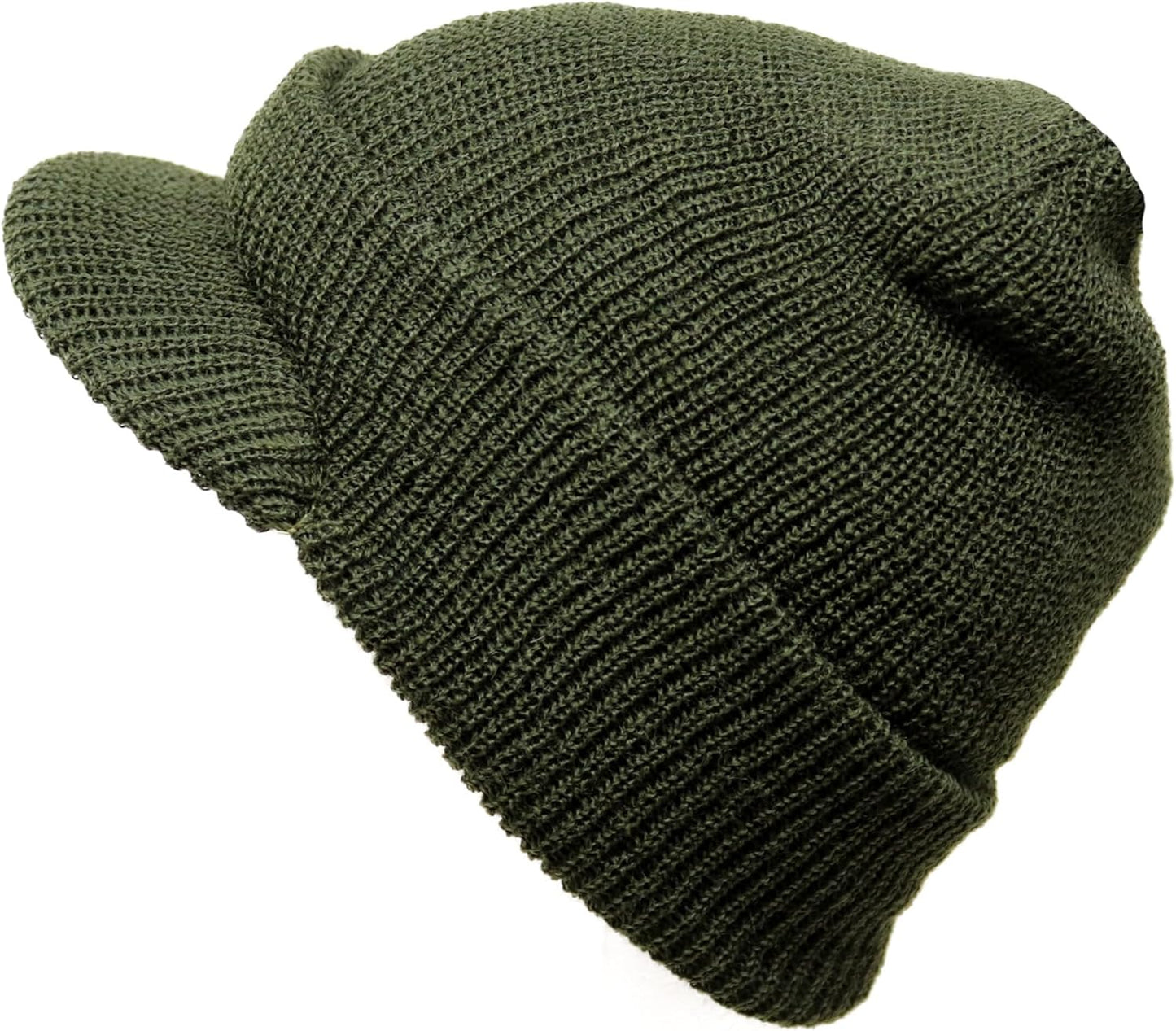 M MCGUIRE GEAR G.I. Winter Beanie with Visor - 100% Wool, USA Made
