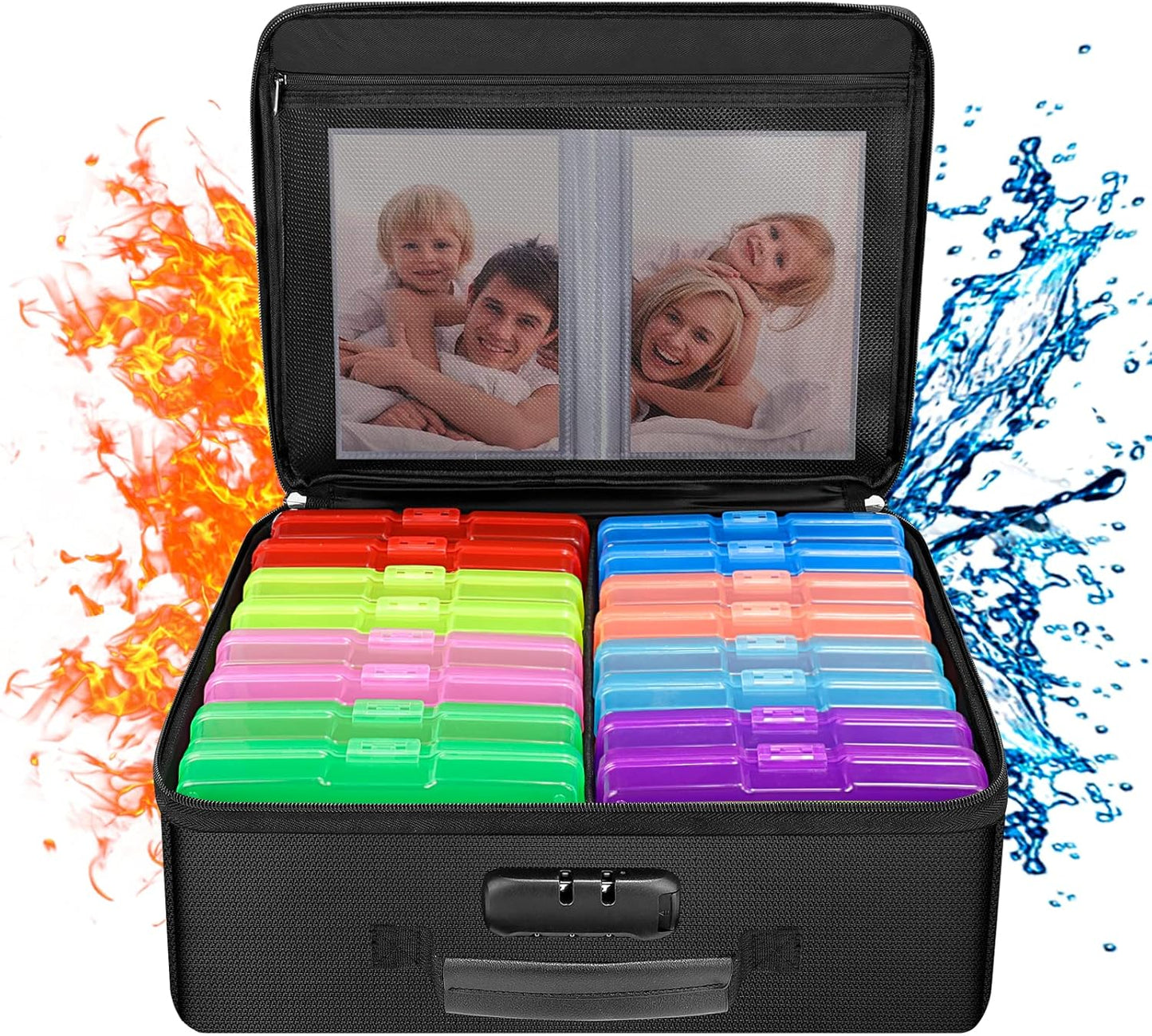 ENGPOW Fireproof Photo Storage Box for Safe Photo Organization