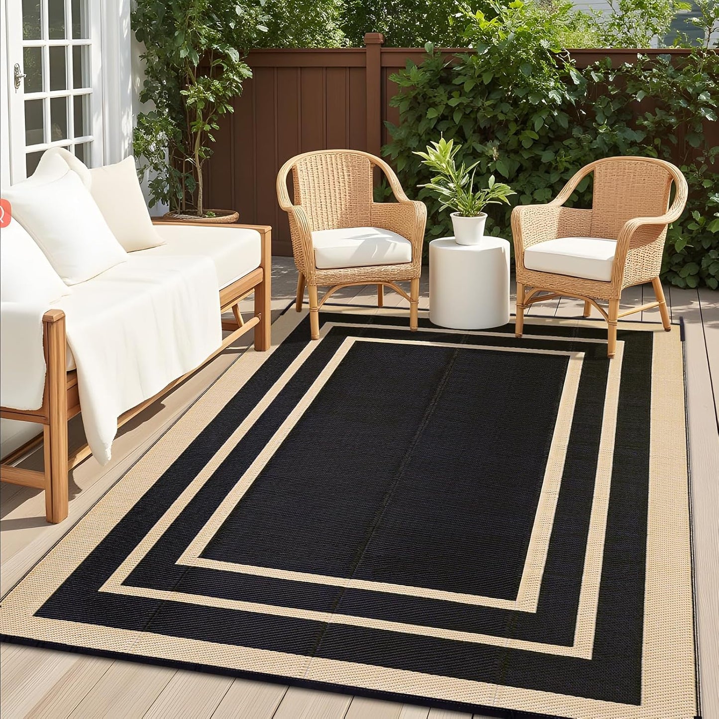 OLANLY Outdoor Rug 8x10 ft Waterproof for Versatile Use