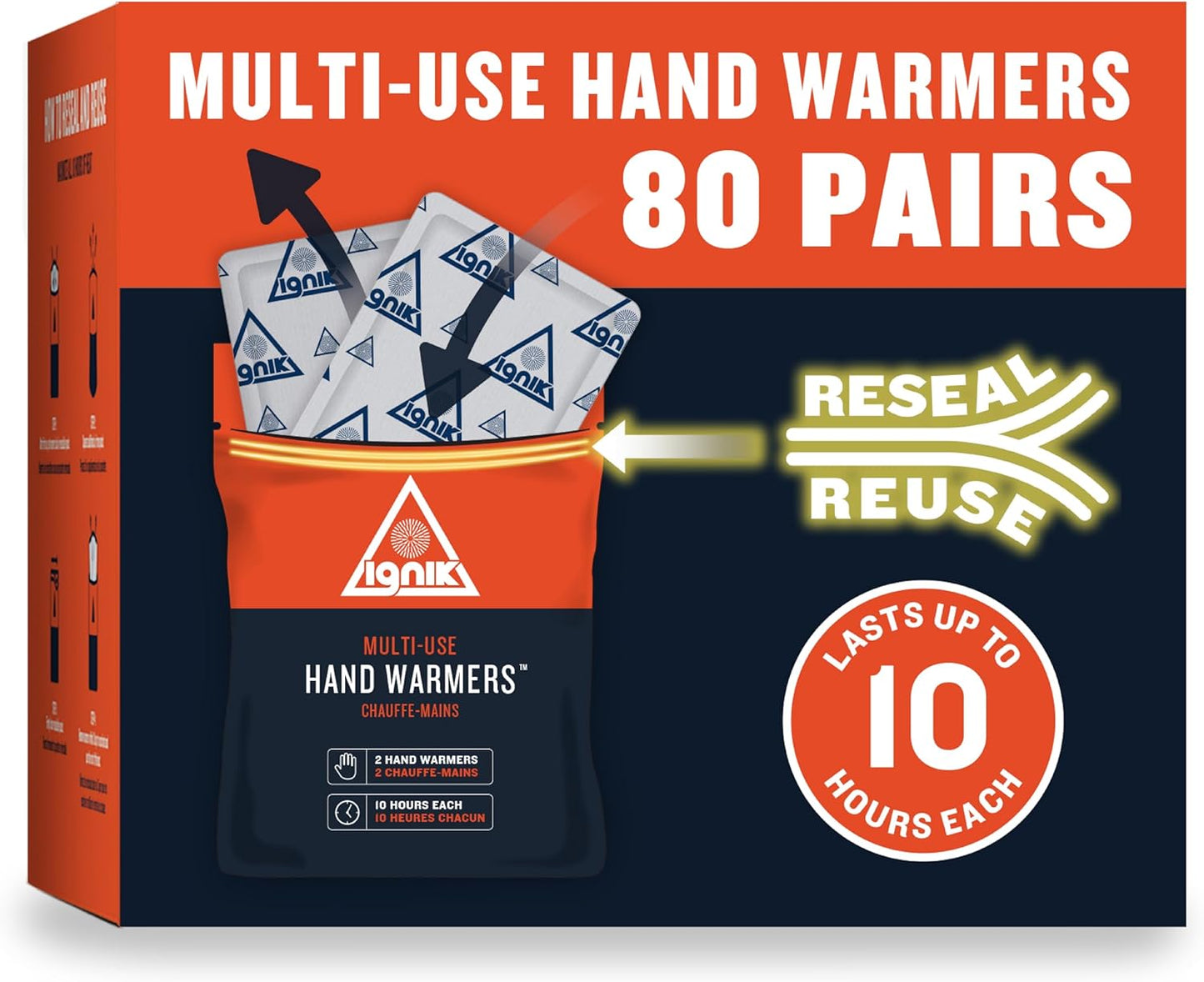 Ignik Resealable Multiple-Use Hand Warmers for 10 Hours of Heat