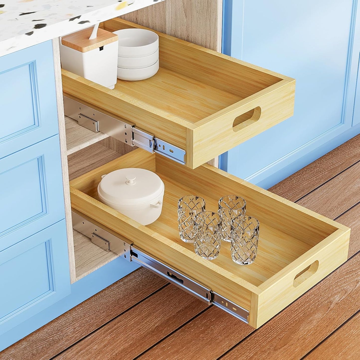 Pull Out Cabinet Organizer for Kitchen, Heavy-Duty Storage Solution