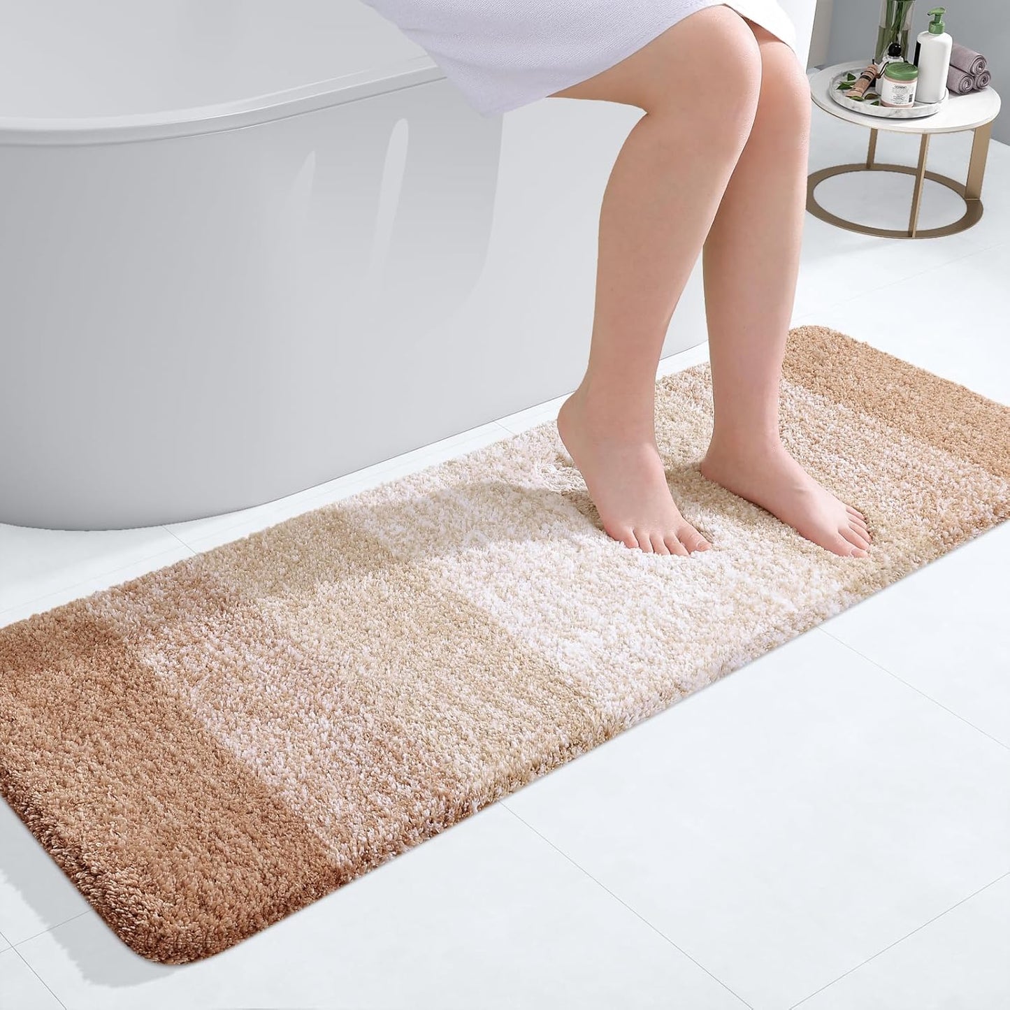 OLANLY Bathroom Runner Rugs 47x17 for Soft Absorbent Comfort
