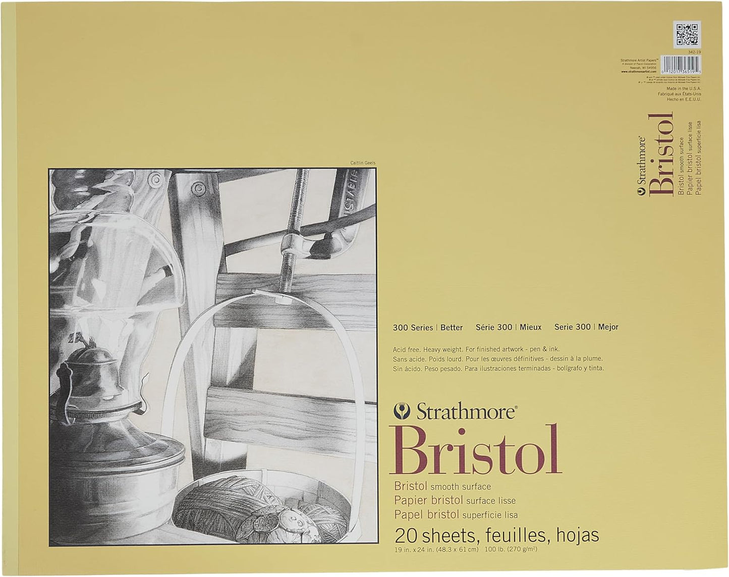 Strathmore 300 Series Bristol Smooth Pad for Artists and Designers