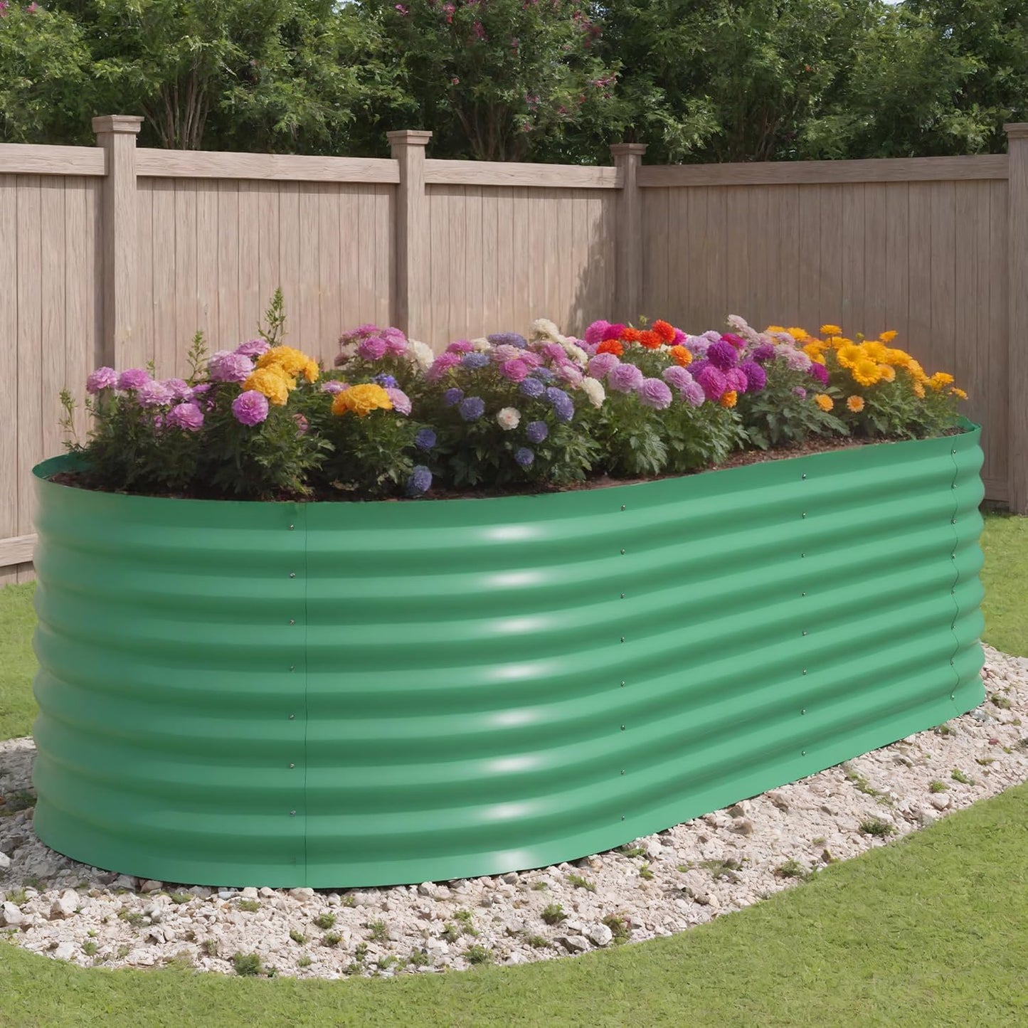 Garvee 8x4x2ft Galvanized Raised Garden Bed for Outdoor Use