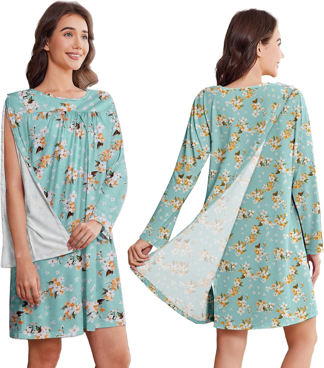 Deyeek Hospital Gowns for Women Open Back Post Surgery Comfort