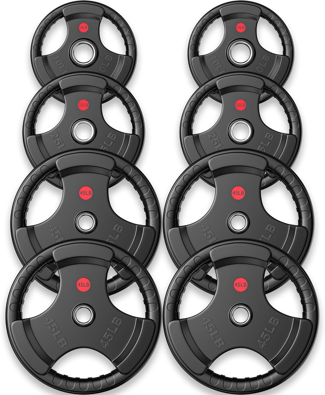 GIKPAL 2-inch Rubber Olympic Grip Weight Plates for Strength Training
