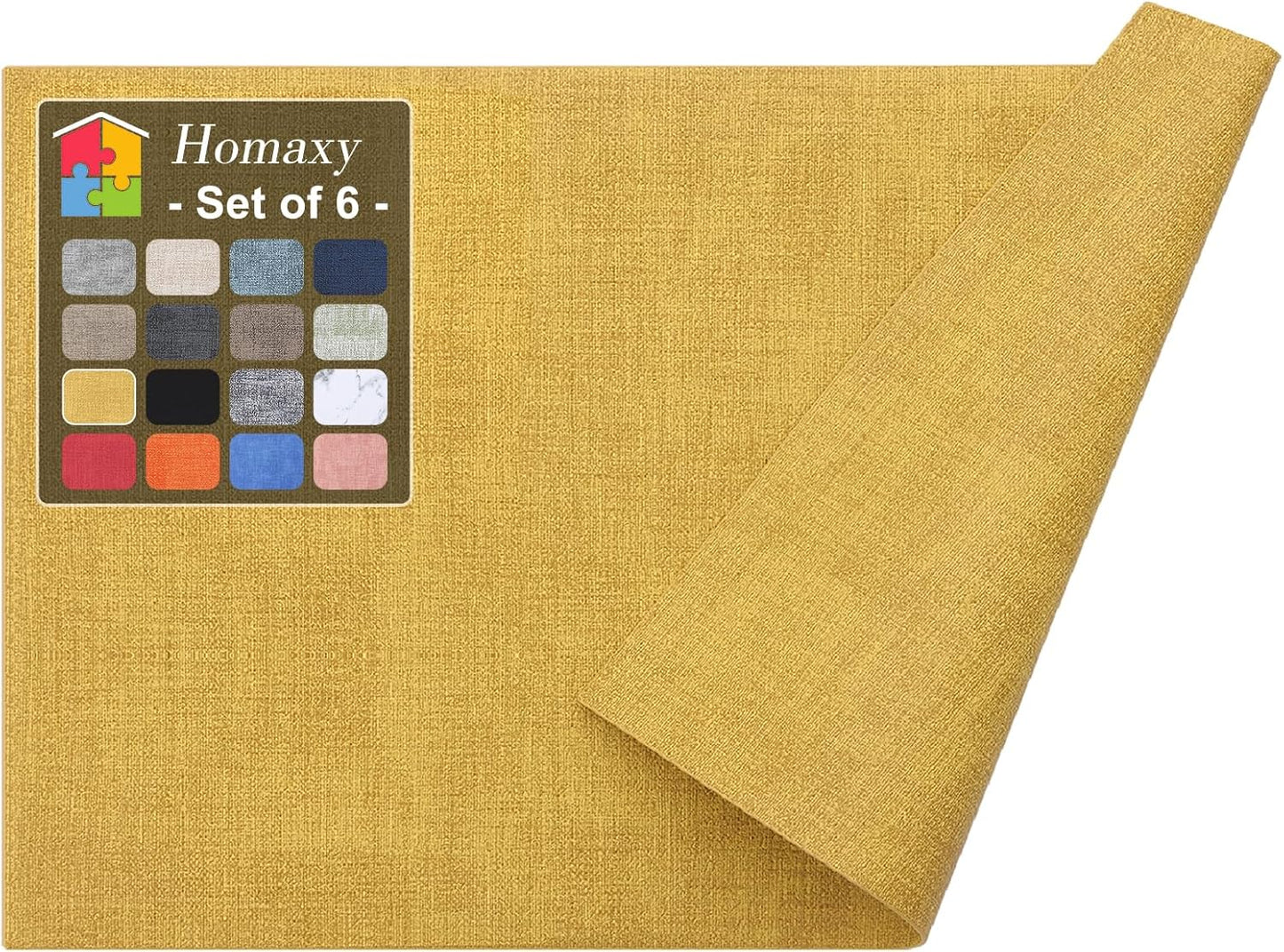 Homaxy Faux Leather Heat Resistant Placemats for Dining Table