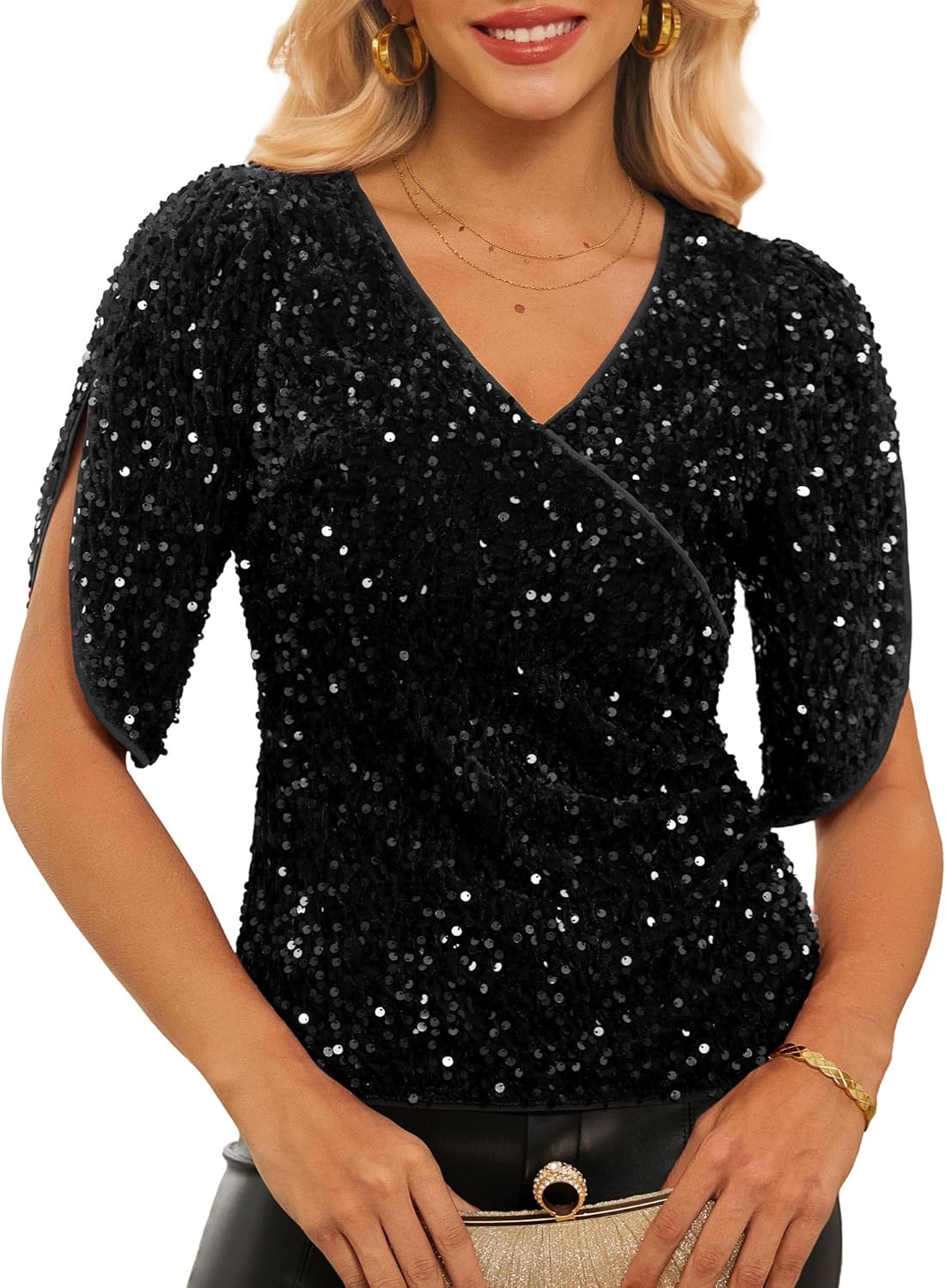 Luxurious Velvet Sequin Party Top for Trendy Fall Outfits