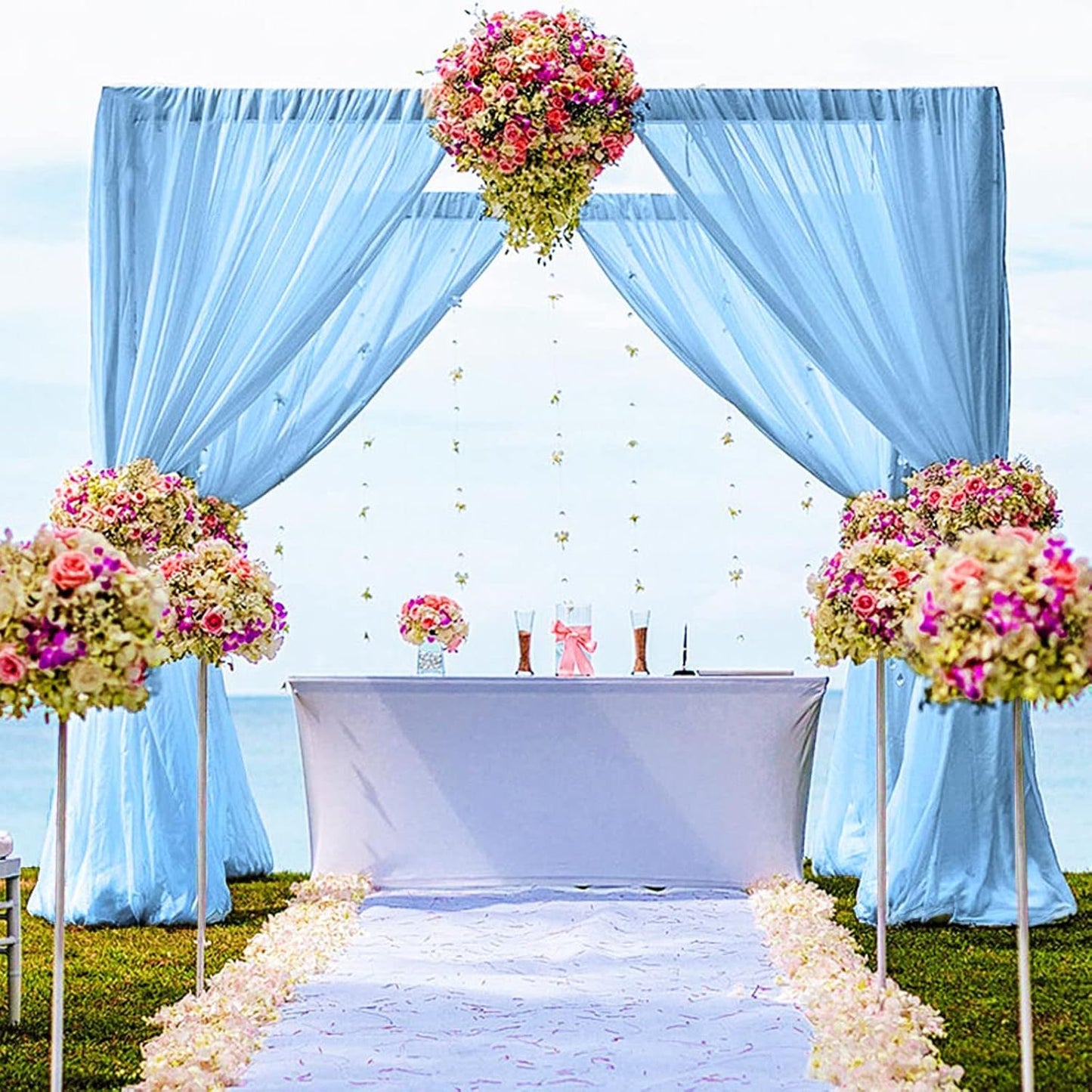 DUOBAO Chiffon Backdrop Curtain for Elegant Wedding Decor