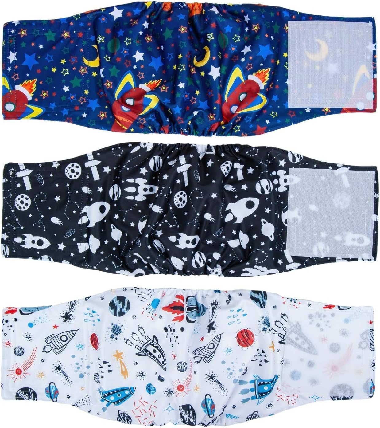 Reusable Washable Male Dog Belly Bands - 3 Pack