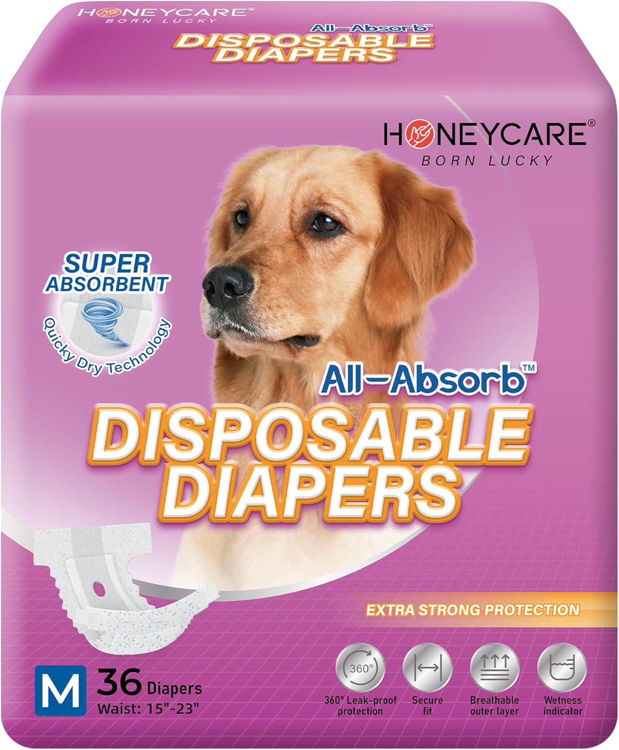 HONEY CARE Disposable Dog Diapers M Size - Super Absorbent